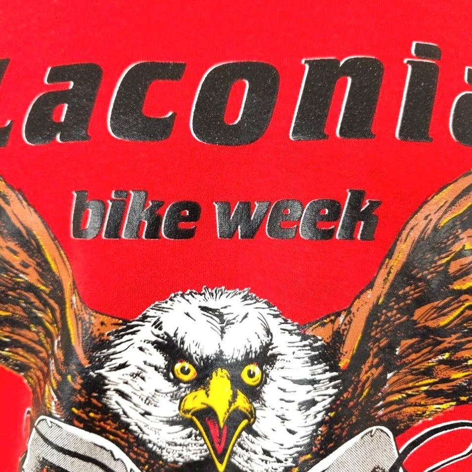 Vintage VINTAGE Laconia Bike Week T Shirt Mens S Red 90s Bald Eagle Made In USA T-Shirt Size US S / EU 44-46 / 1 - 3 Thumbnail