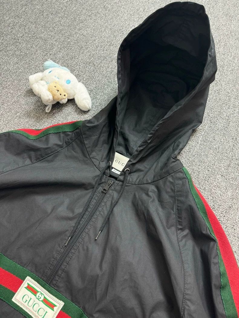 Gucci Gucci Black Hooded Jacket with Stripes-2506 Size US XL / EU 56 / 4 - 3 Thumbnail