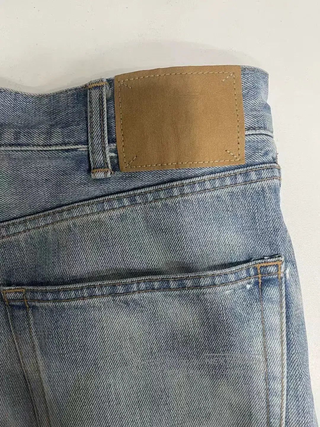 Celine Celine Blue White Patchwork Washed Jeans. Size 29" - 5 Thumbnail