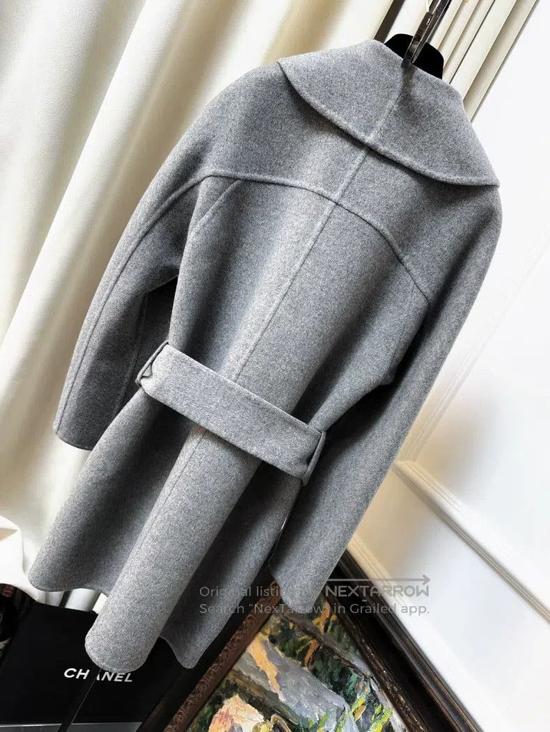 Hermes Hermes Gray Double-Breasted Cashmere Coat with Belt Size XXS / US 00 / IT 34 - 2 Thumbnail