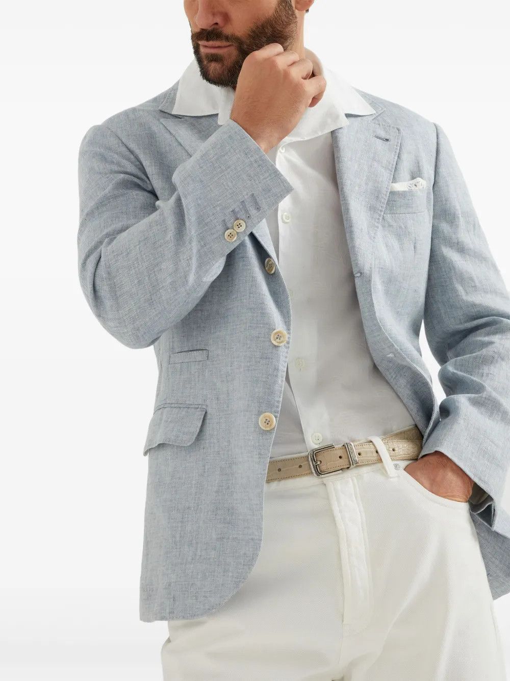 Brunello Cucinelli o1la1rc1a0326 Shirt in White Size US S / EU 44-46 / 1 - 6 Thumbnail