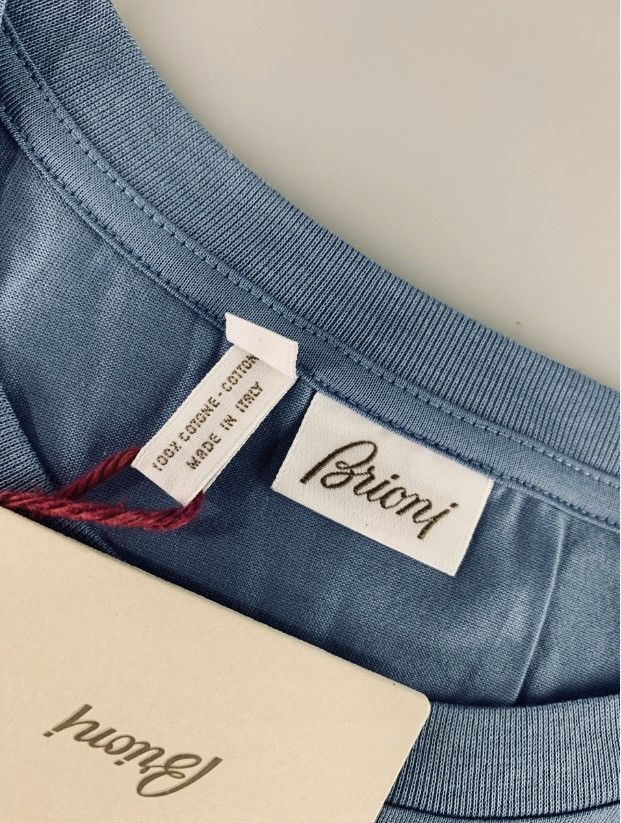 Brioni Brioni 🇮🇹 bleu marine sailing t-shirt XL NEW Size US XL / EU 56 / 4 - 2 Thumbnail