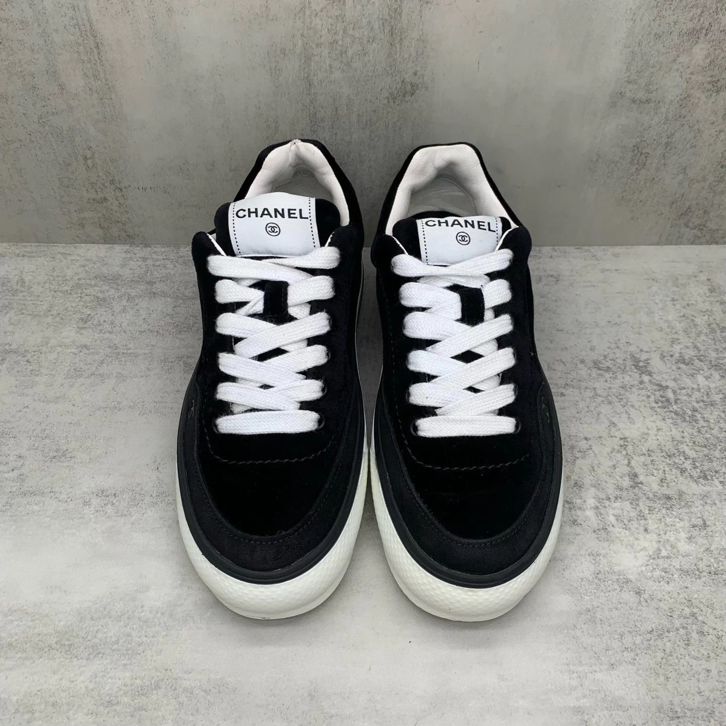 Chanel Chanel Platform Sneakers Black 38 EU 98 New Size US 7 / IT 37 - 4 Thumbnail
