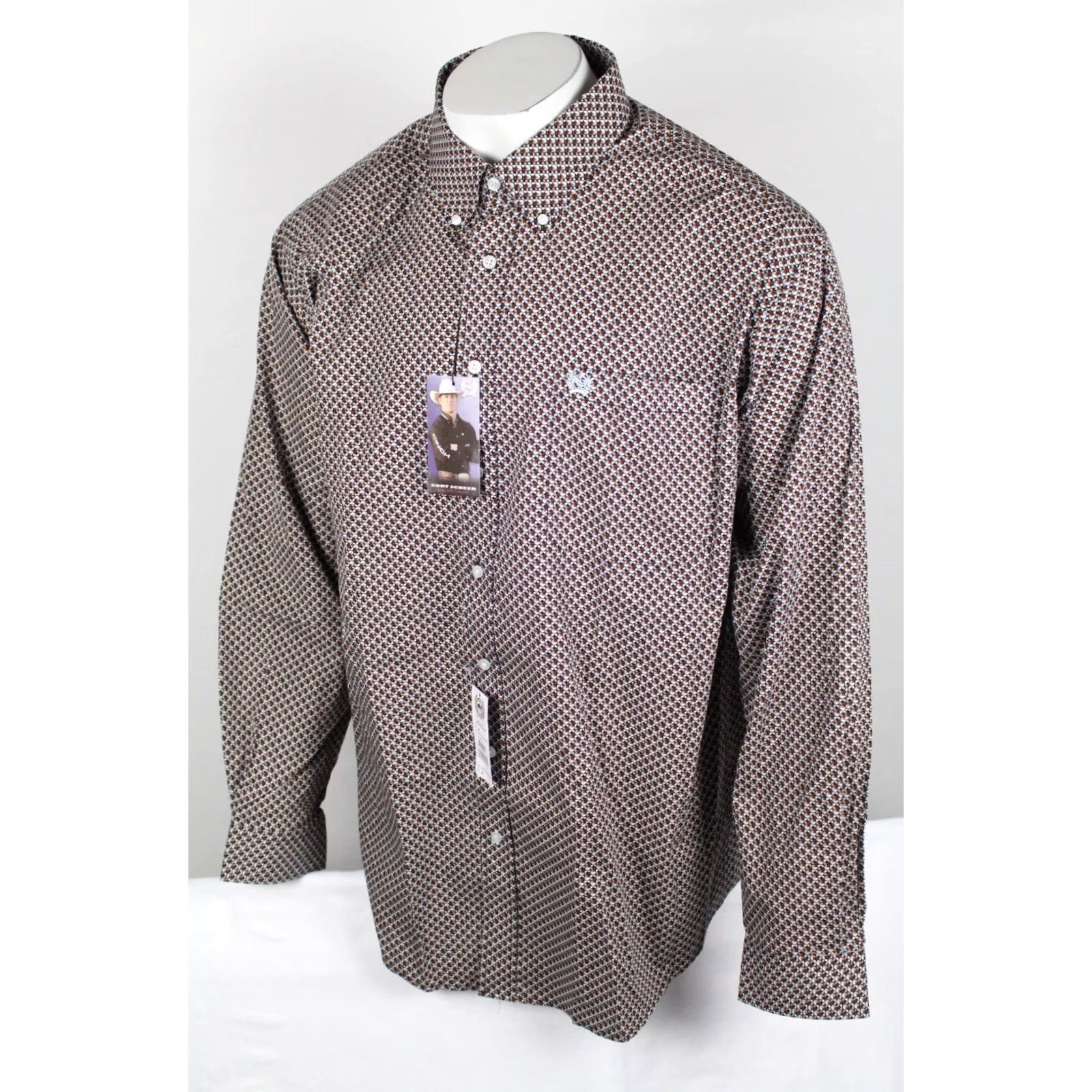 Vintage Cinch Jeans Men's Geometric Print Button Down Western Shirt XL Multi MTW1105615 Size US XL / EU 56 / 4 - 3 Thumbnail