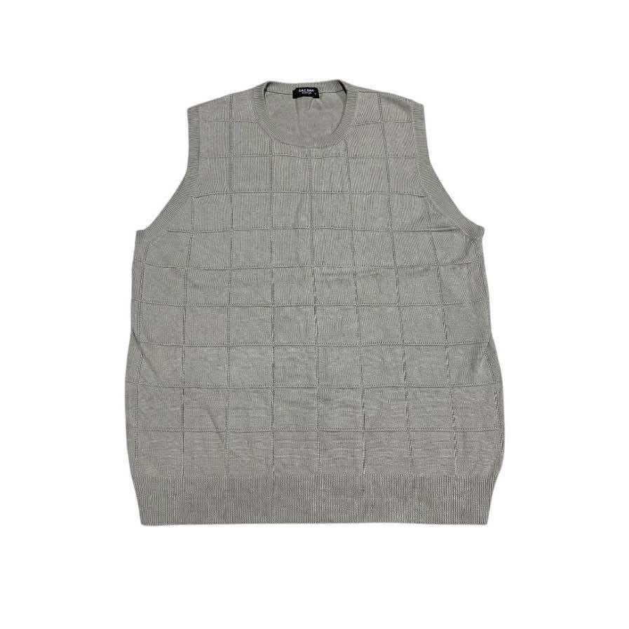 Yohji Yamamoto 🔥Vintage Yohji Yamamoto Y’Saccs Grid Knit Sleeveless Shirt Size US L / EU 52-54 / 3 - 1 Thumbnail