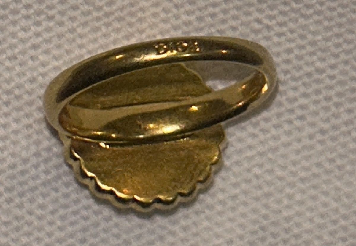 Dior Dior PETIT CD BAROQUE RING Gold-Finish Metal White Resin Size ONE SIZE - 7 Thumbnail