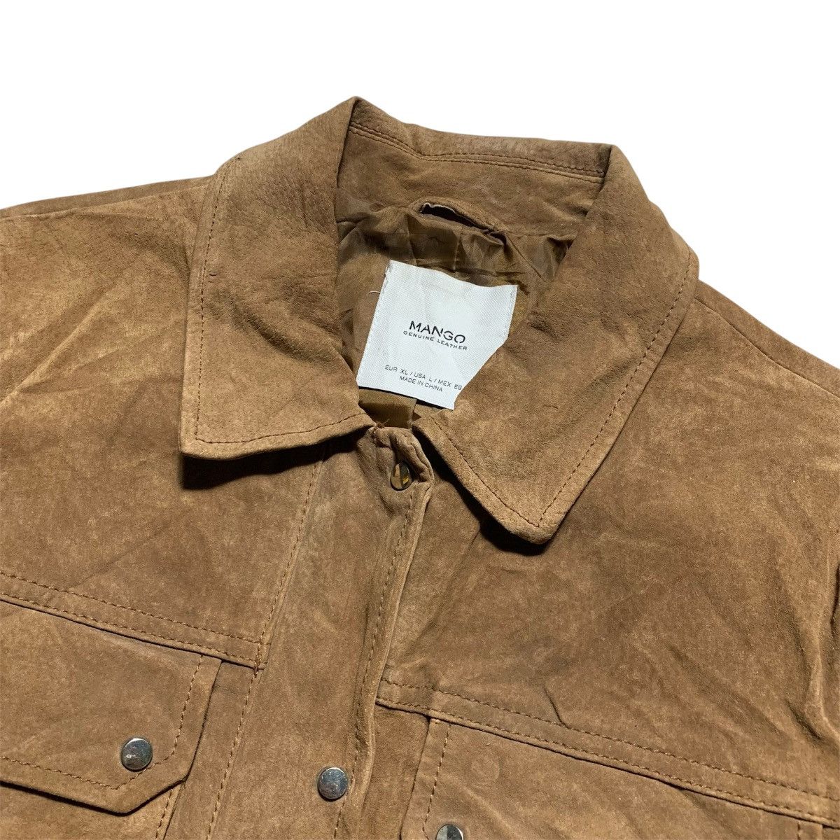Mango 2000s Mango Real Suede Leather Jacket Classy Style Brown Size L / US 10 / IT 46 - 6 Thumbnail
