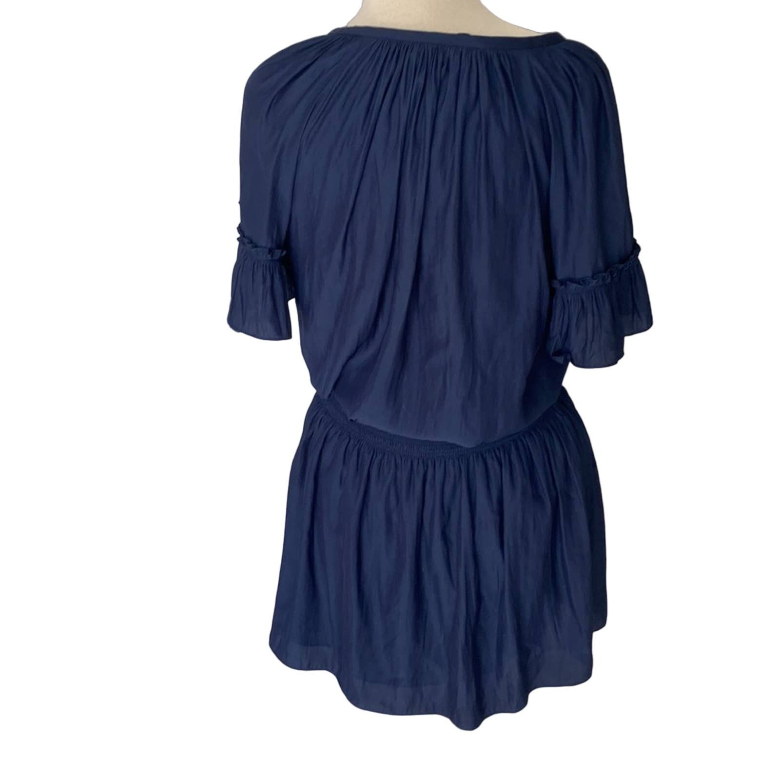 Ramy Brook Ramy Brook Pleated Flutter Sleeve Mini Dress Navy Medium Size M / US 6-8 / IT 42-44 - 6 Thumbnail