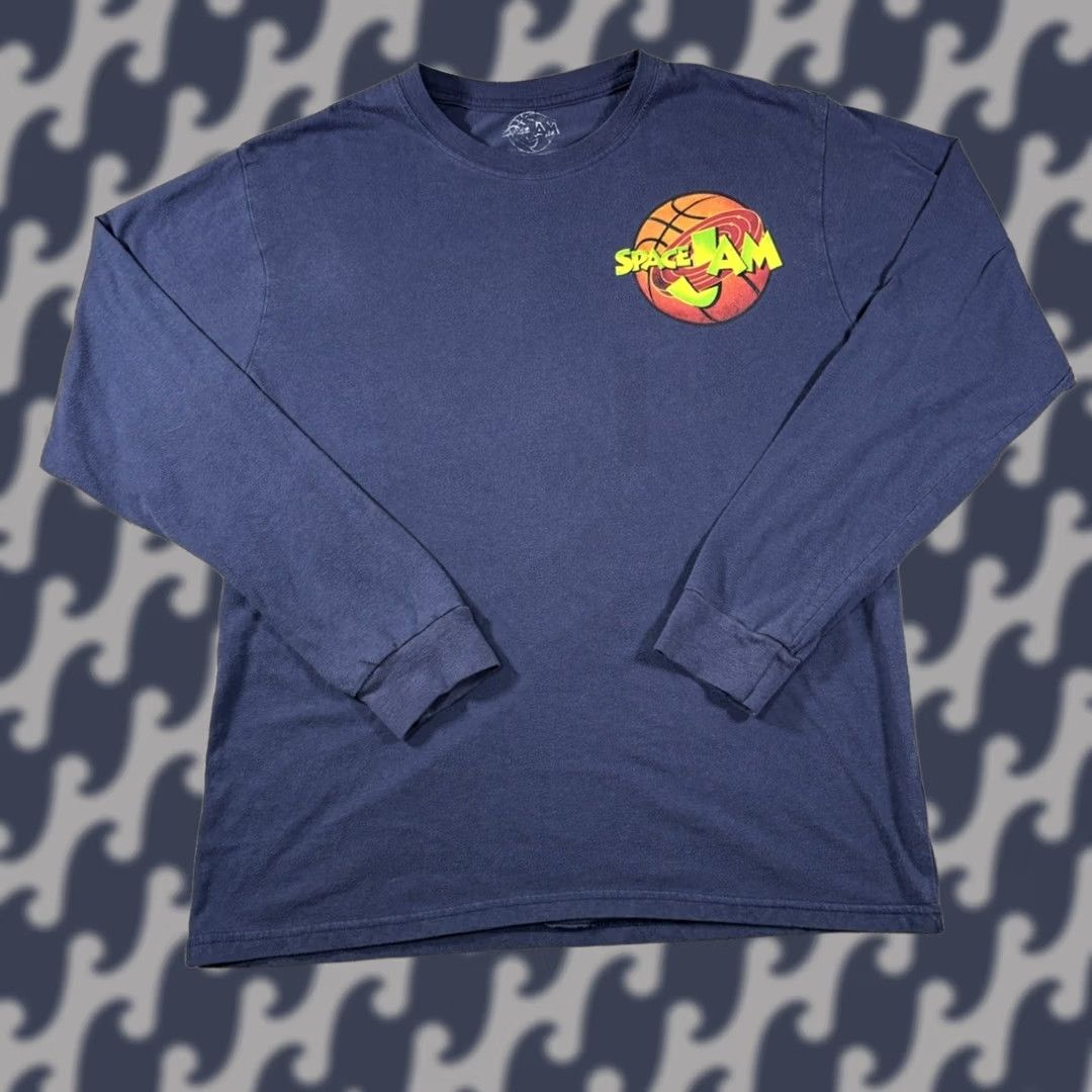 Vintage VINTAGE Space Jam T-Shirt Long Sleeve Graphic Crew Neck Navy Blue Large Men Size US L / EU 52-54 / 3 - 1 Thumbnail
