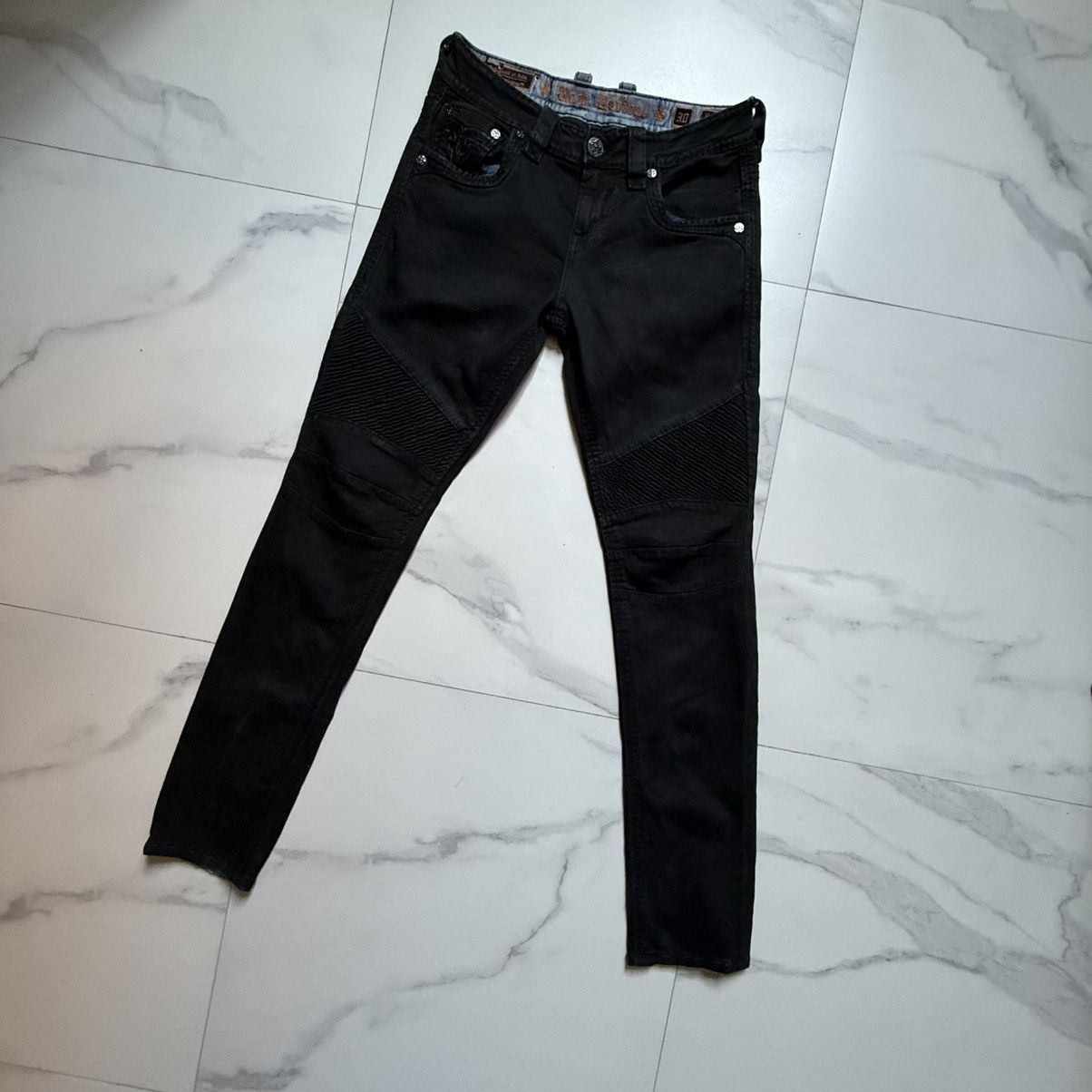 Rock Revival Rock Revival Granger Biker Black Jeans Size US 32 / EU 48 - 4 Thumbnail