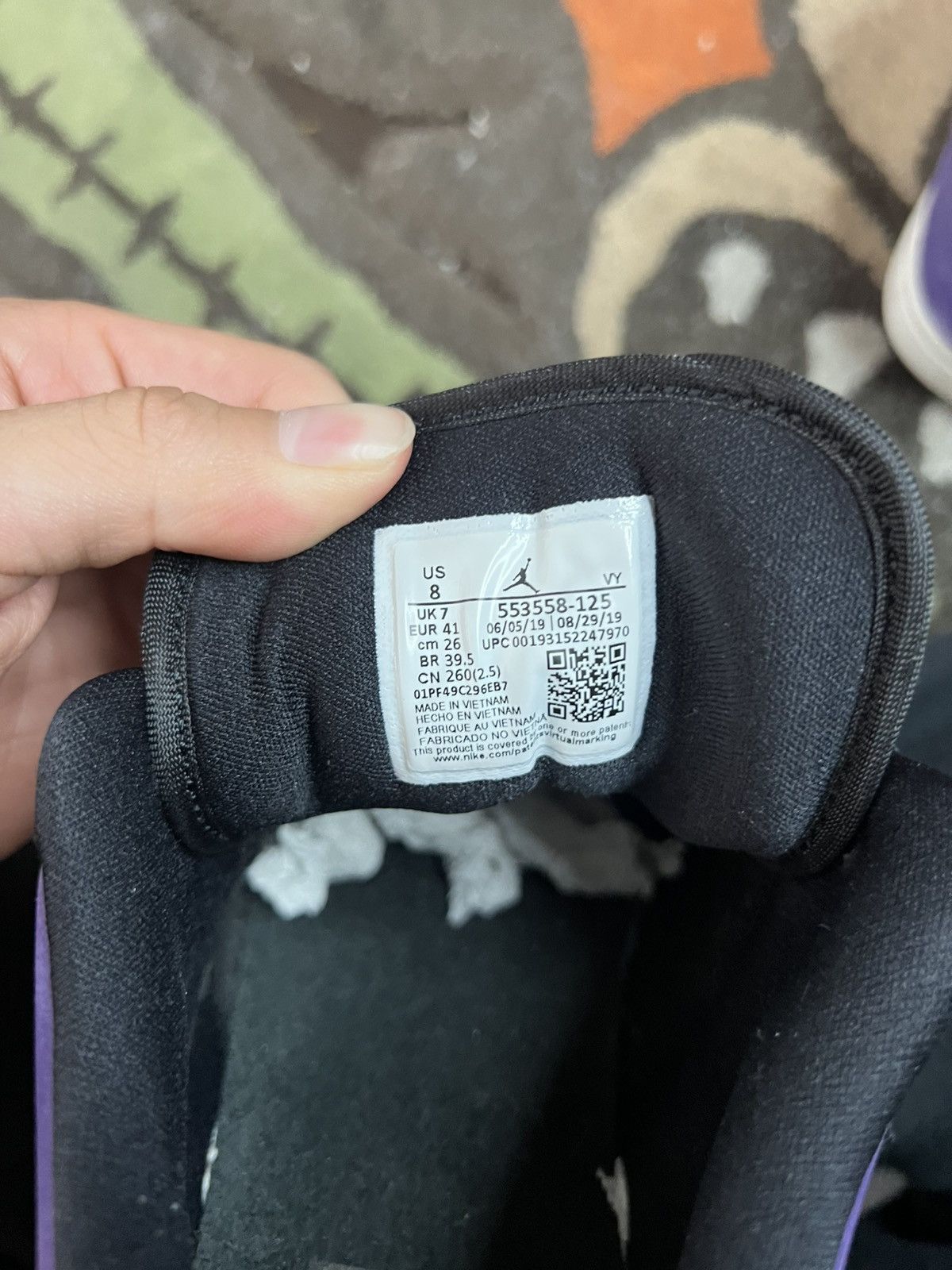Jordan Brand × Nike Jordan 1 Low Court Purple Size US 8 / EU 41 - 7 Thumbnail