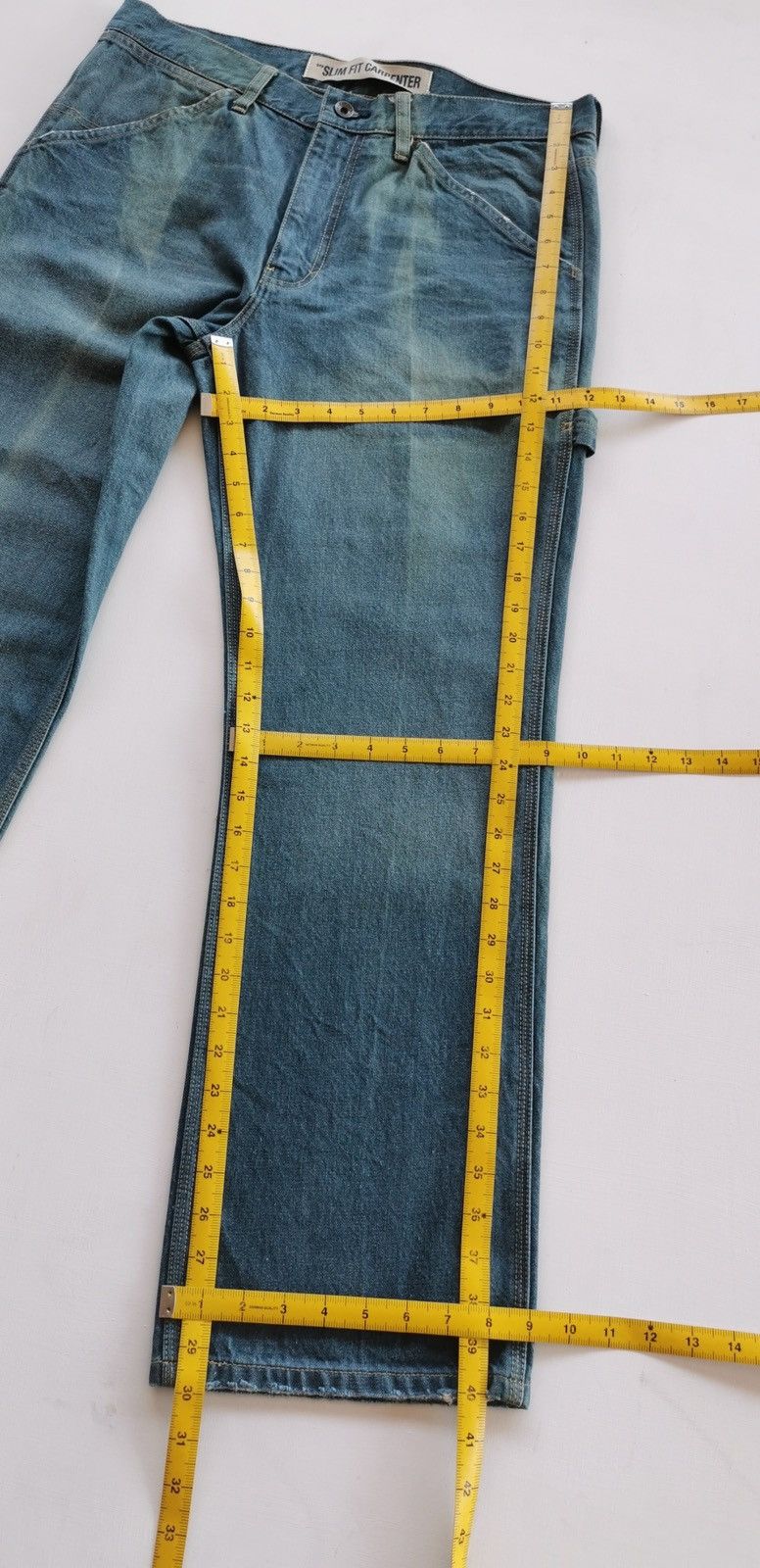 Gap × Yeezy Sunfaded Vintage Gap Slim Fit Carpenter Denim Jeans Size US 34 / EU 50 - 11 Thumbnail