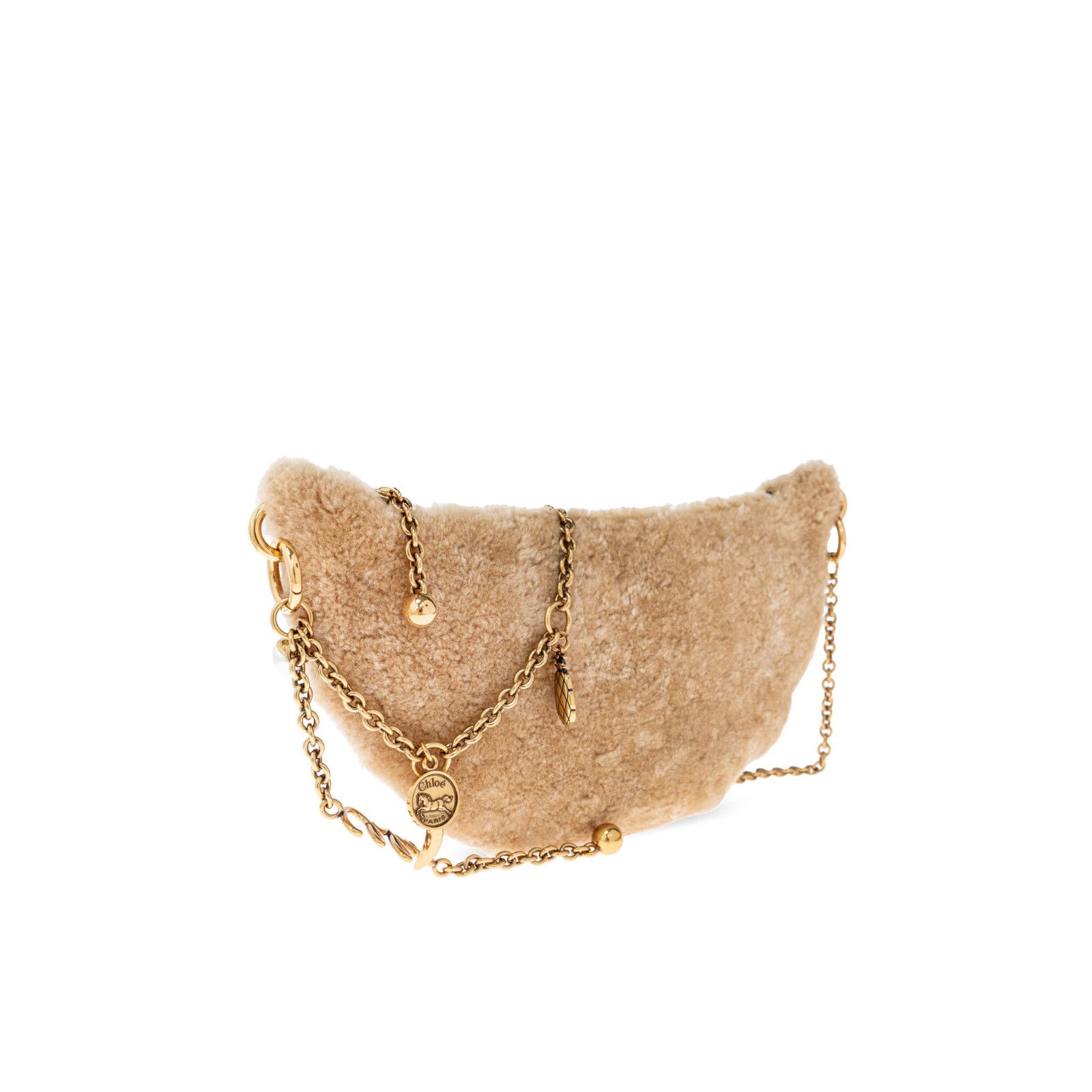 Chloe Chloe Icons Beige Shearling Shoulder Bag New Size ONE SIZE - 3 Thumbnail