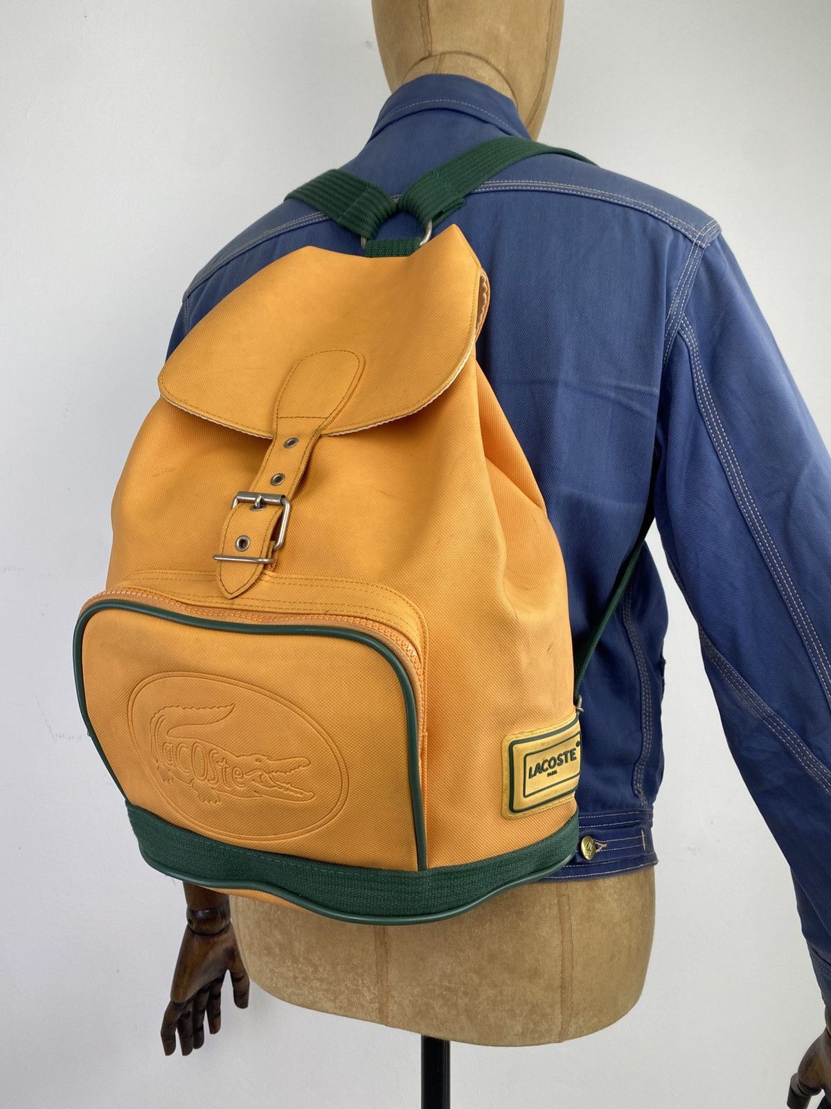 Lacoste 2000’s Lacoste Japan Green Orange Rucksack Size ONE SIZE - 1 Thumbnail