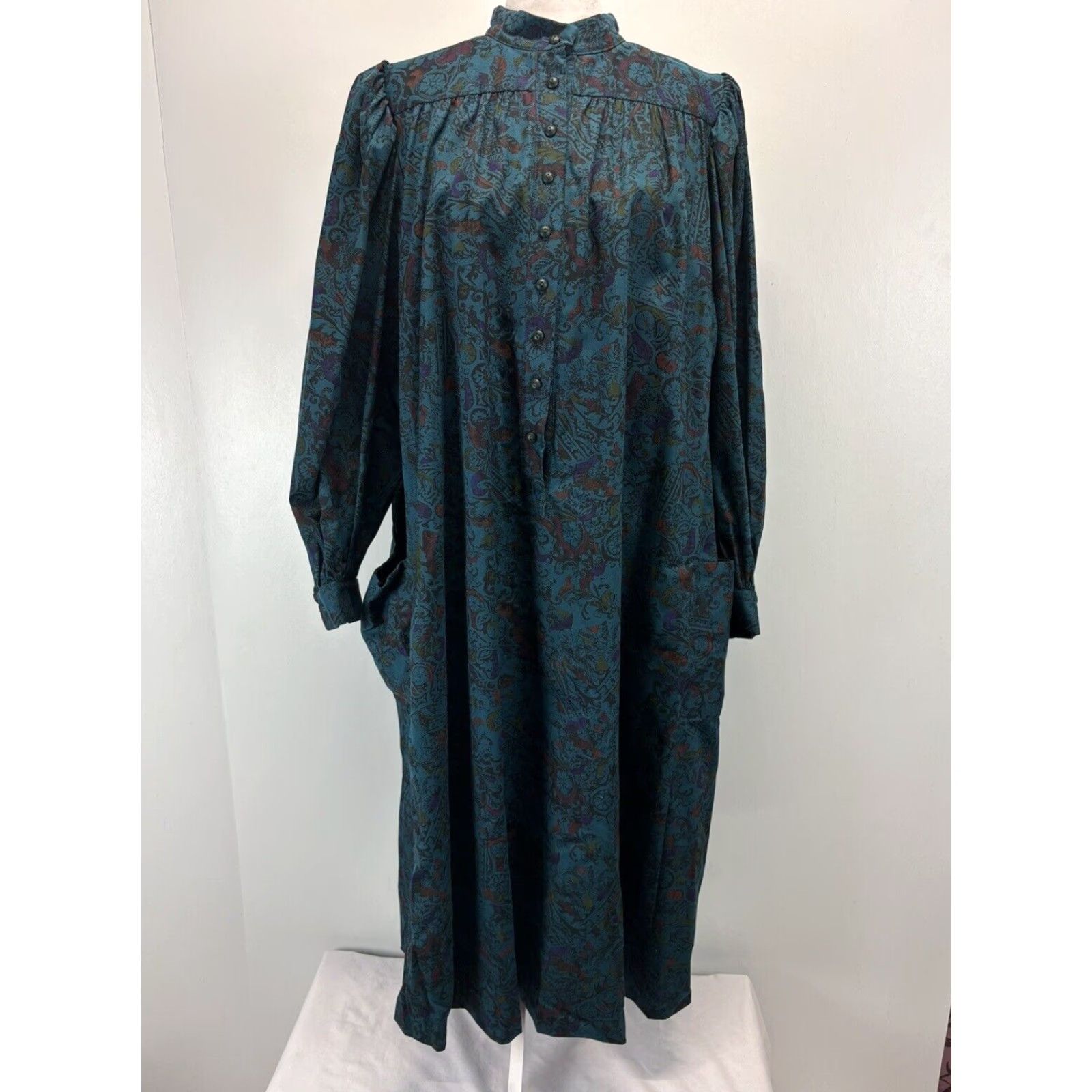 J. Jill Vtg J. Jill Canvas Dress Large Tie Belt Midi Shift Made In USA Cottage Core Size L / US 10 / IT 46 - 2 Thumbnail
