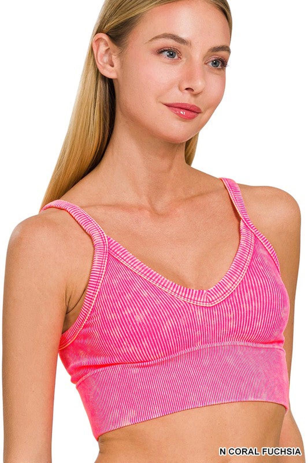 Other Washed Ribbed Seamless V-Neck Cropped Cami Zenana Size S / US 4 / IT 40 - 1 Thumbnail