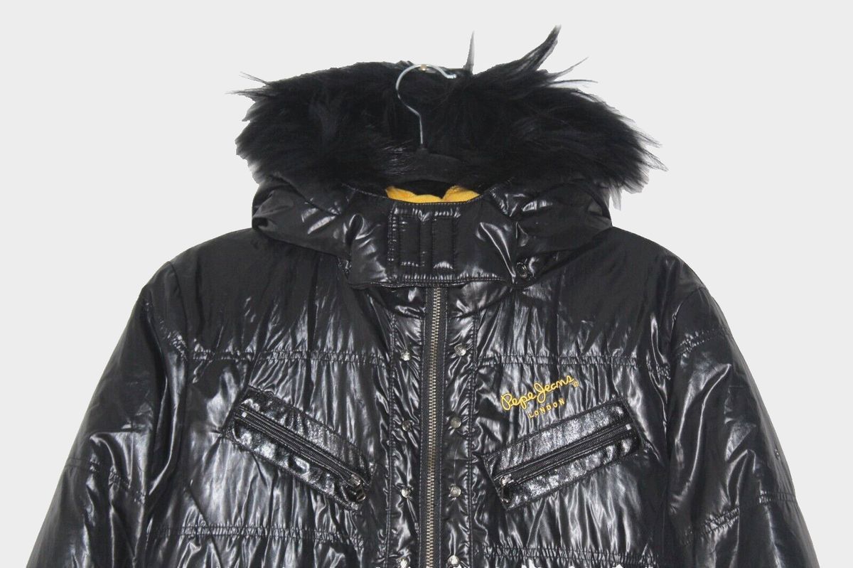 Pepe Jeans Pepe Jeans London Down Puffer Jacket Faux Fur Size L Size L / US 10 / IT 46 - 3 Thumbnail