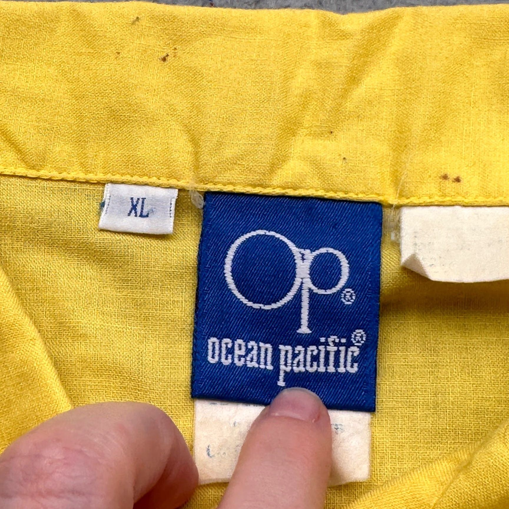 Ocean Pacific VINTAGE Ocean Pacific Button Shirt Mens XL Yellow 80s 1987 Surf Sail Graphic Print Short Sleeve Button-Up Size US XL / EU 56 / 4 - 2 Thumbnail