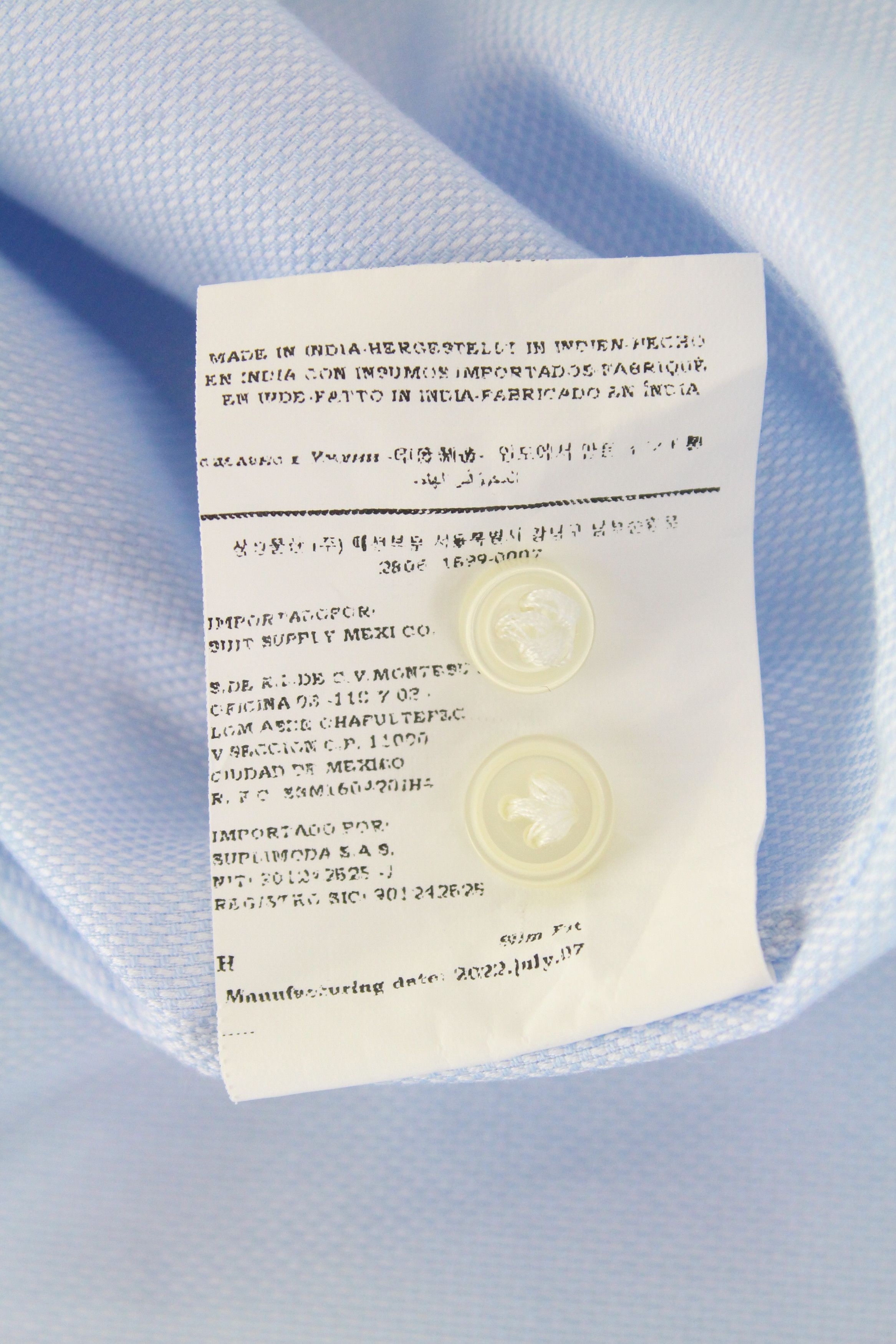 Suitsupply TRY ON 45 / 17 3/4 Blue Shirt 66681 Size US L / EU 52-54 / 3 - 9 Thumbnail