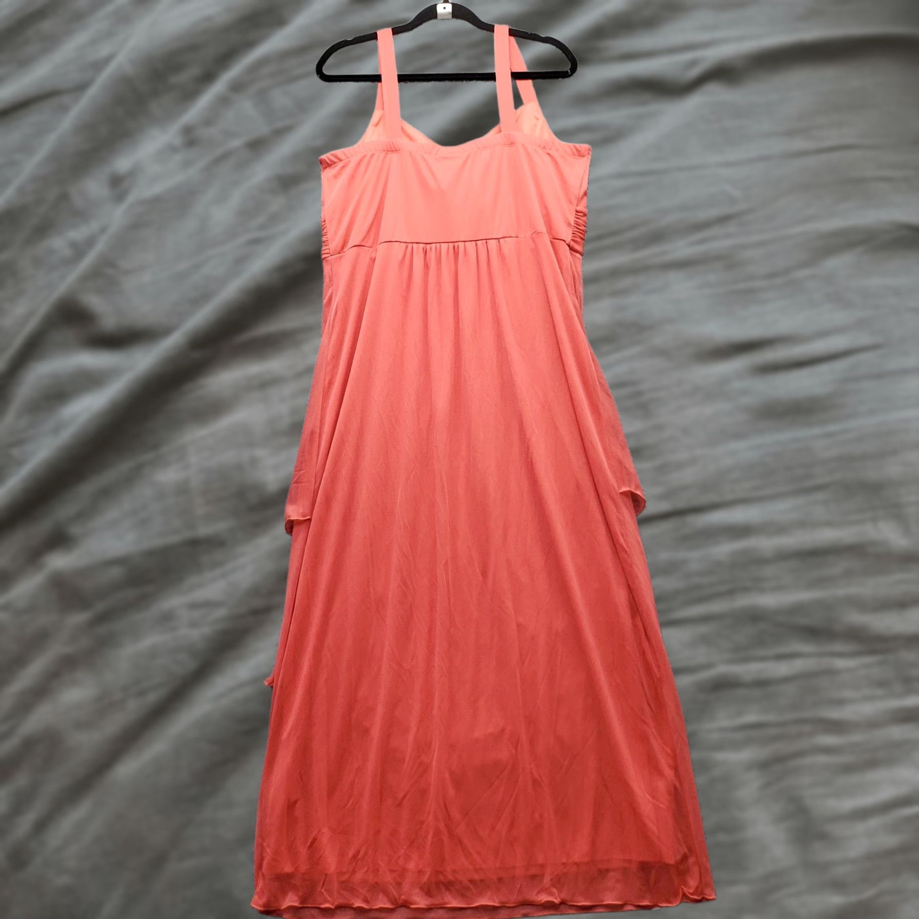 Vintage En Focus Maxi Dress Womens Size 20W Orange Pleated Detail Wide Straps Wrap Front Cap Sleeve? Size 3XL / US 20-22 - 1 Thumbnail