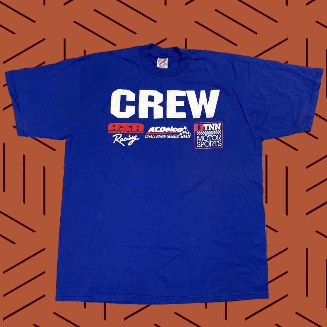 Jerzees VINTAGE 1990s GM Motorsport T-Shirt Men XL Blue RACING GRAPHIC NASCAR Crew Tee Size US XL / EU 56 / 4 - 1 Thumbnail