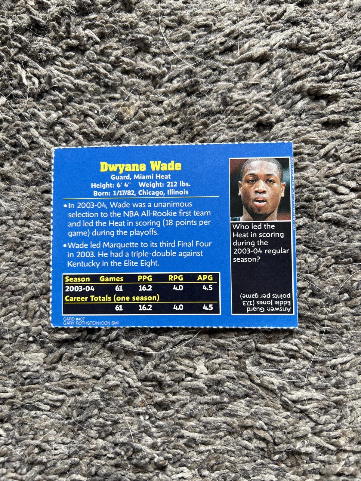 NBA 2004 Sports Illustrated For Kids #407 Dwayne Wade Card Size ONE SIZE - 2 Thumbnail