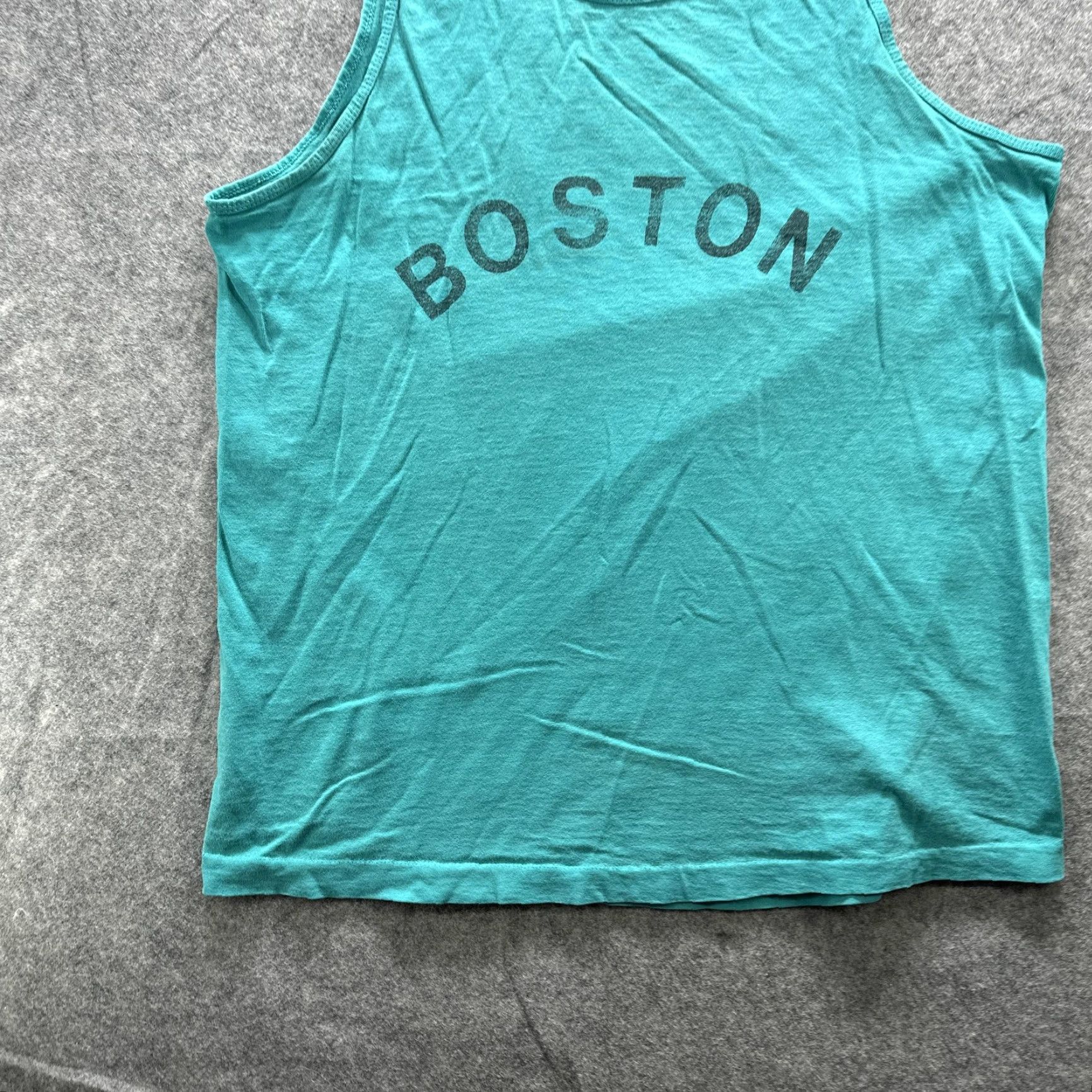 Altea VINTAGE Boston Shirt Mens L Teal Tank Top 21 Jersey Style Athletic Sleeveless Graphic Print Mens Size US L / EU 52-54 / 3 - 3 Thumbnail