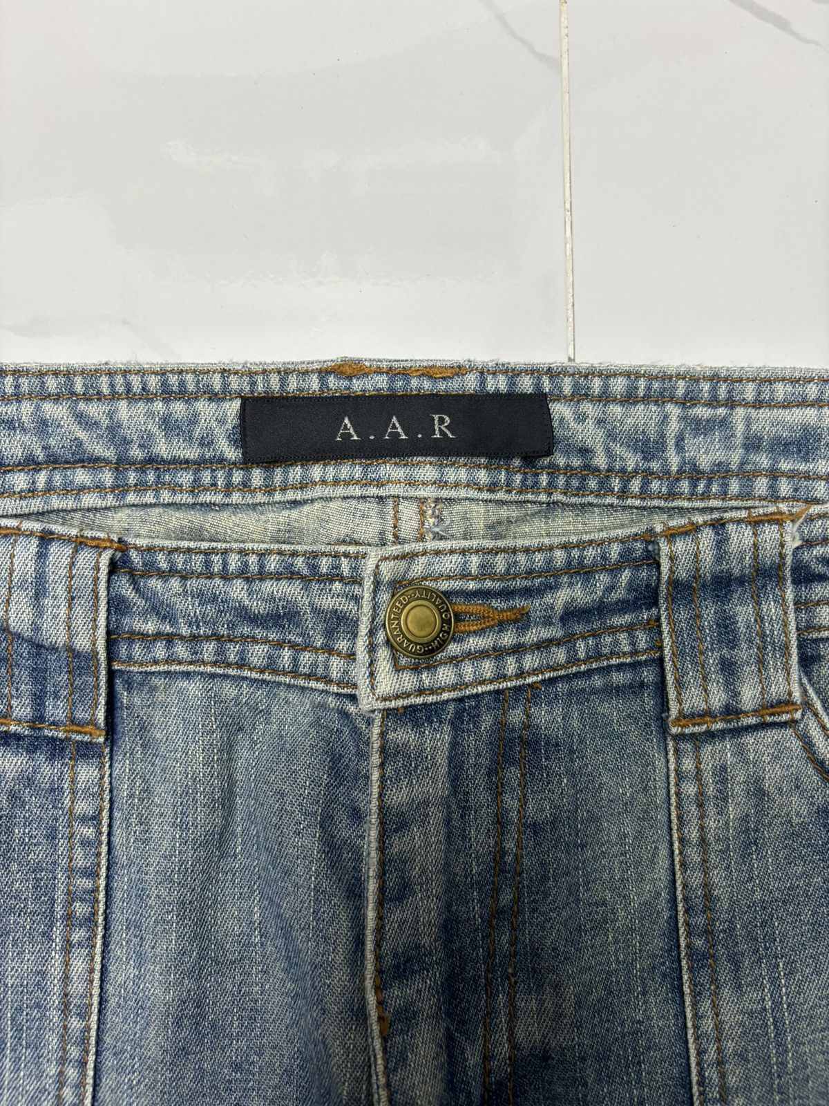 If Six Was Nine × Y's × Yohji Yamamoto 🔥AAR BONDAGE FLARE DISTRESSED DENIM BAGGY JEANS CUSTOM MADE Size US 29 - 10 Thumbnail