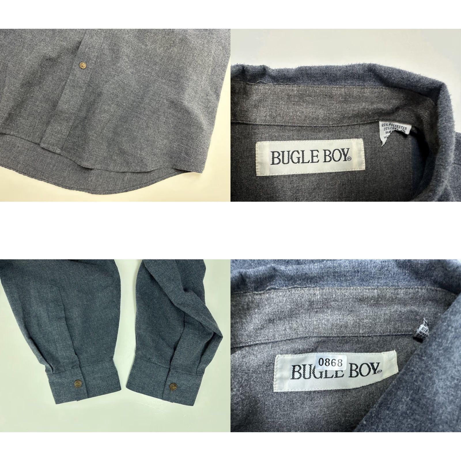 Bugle Boy VTG Bugle Boy Work Shirt Men L Navy Long Sleeve Button Down Minimal Retro Size US L / EU 52-54 / 3 - 9 Thumbnail