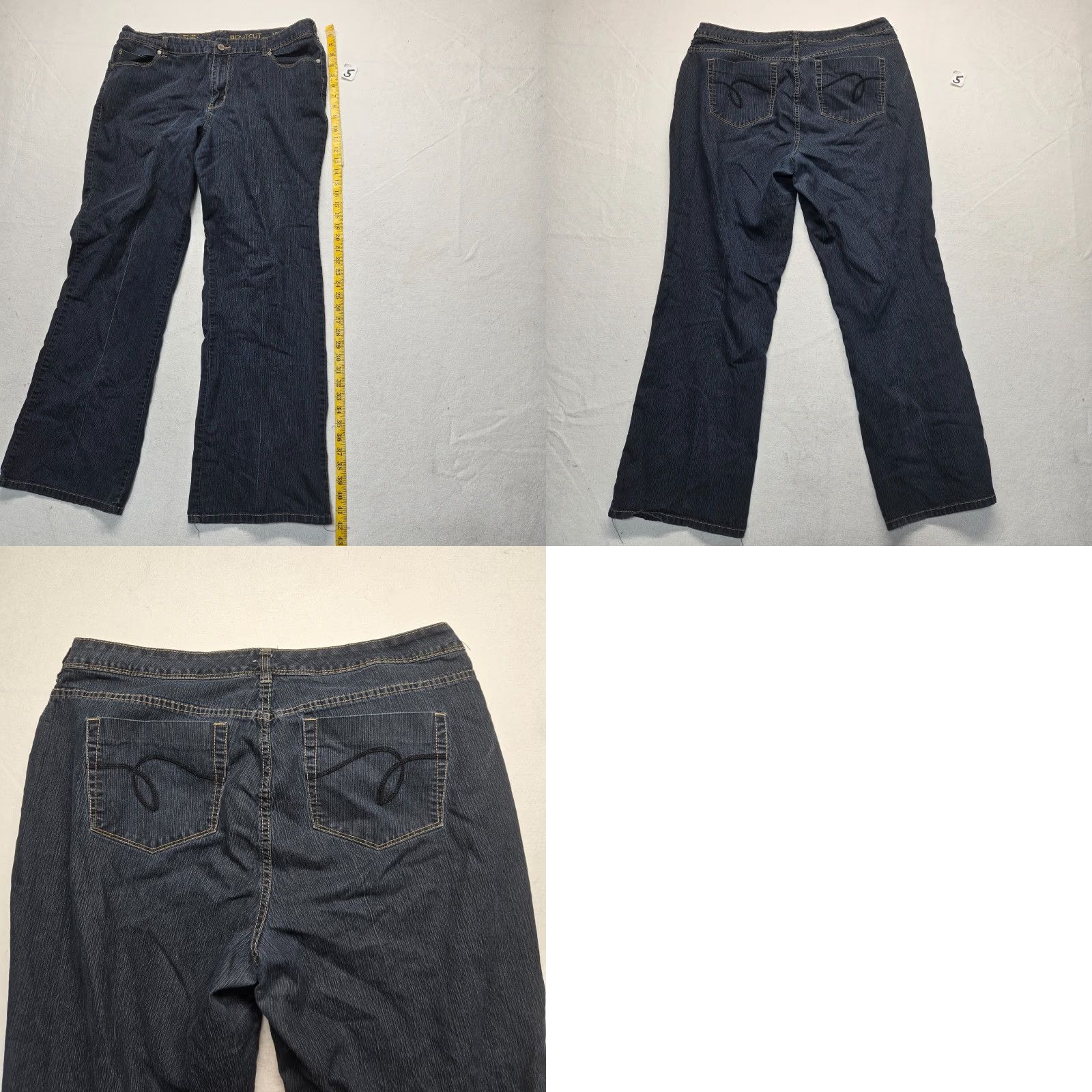 Lee Lee Jeans Women High Rise Bootcut Denim Pants Adult Size 16 Blue 5-Pocket Logo Zipper Button 90s USA Preppy Vintage: No Mens Womens Girls? Size 38" / US 16 / IT 52 - 8 Thumbnail
