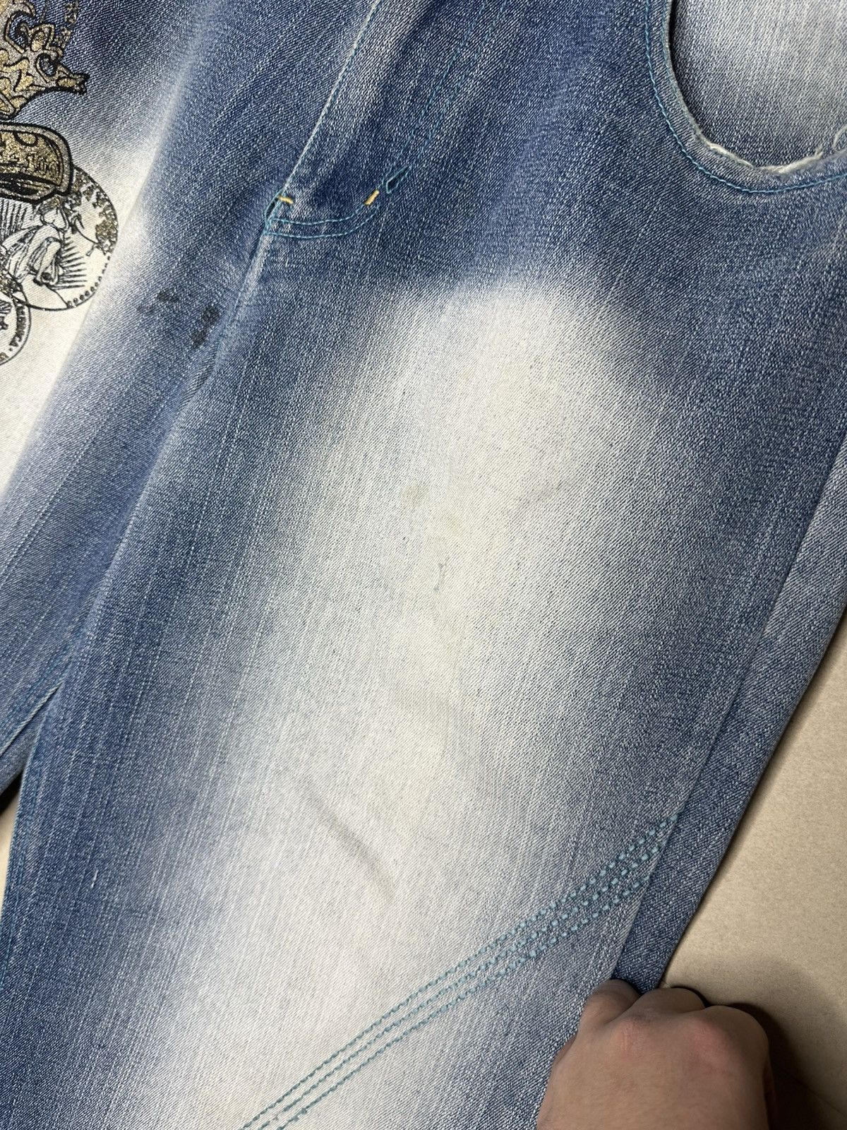 Vintage 32/32 Raw Blue Rap Hip Hop Jeans Punk Rarest Denim Pants Size US 32 / EU 48 - 6 Thumbnail