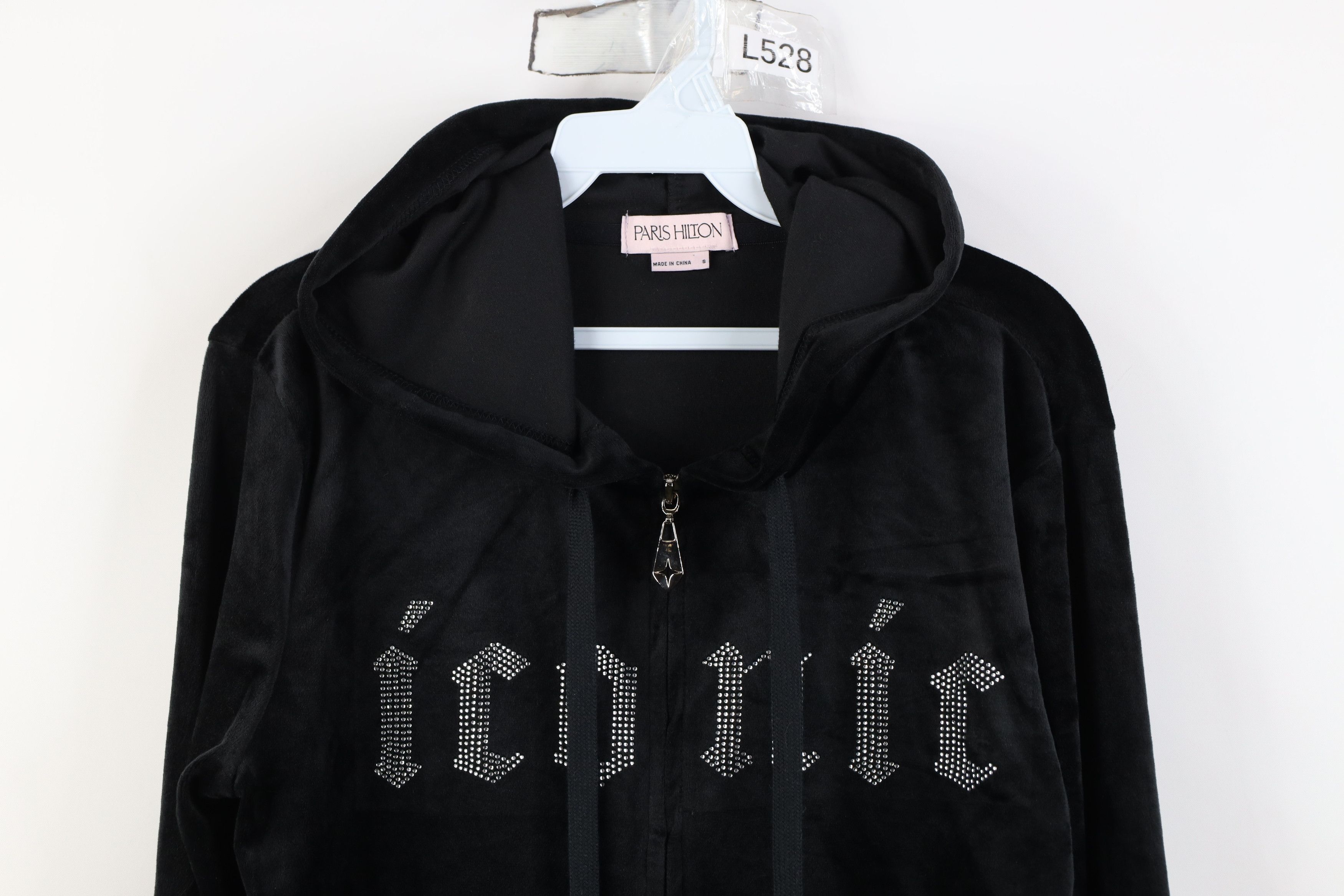 Vintage Vintage Y2K Paris Hilton Iconic Velvet Velour Zip Hoodie Size S / US 4 / IT 40 - 2 Thumbnail