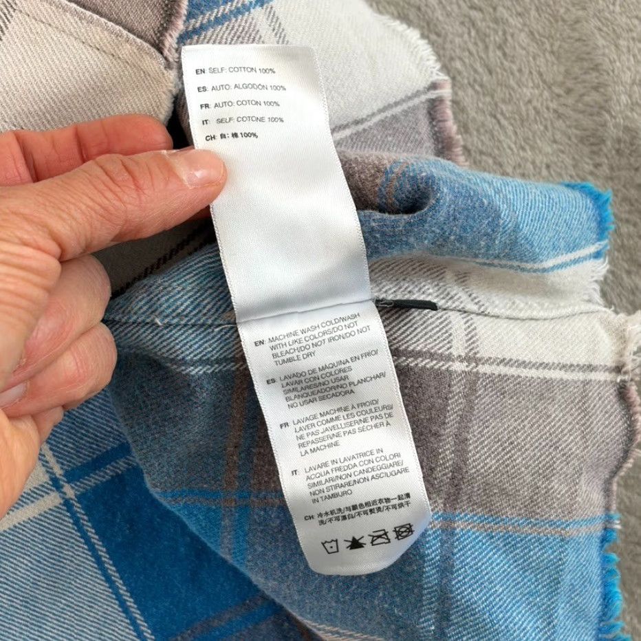 John Elliott John Elliott Hemi Oversized Shirt Point Sur Check Men XL Blue Cotton Flannel Button-Up Casual Designer) Size US XL / EU 56 / 4 - 8 Thumbnail