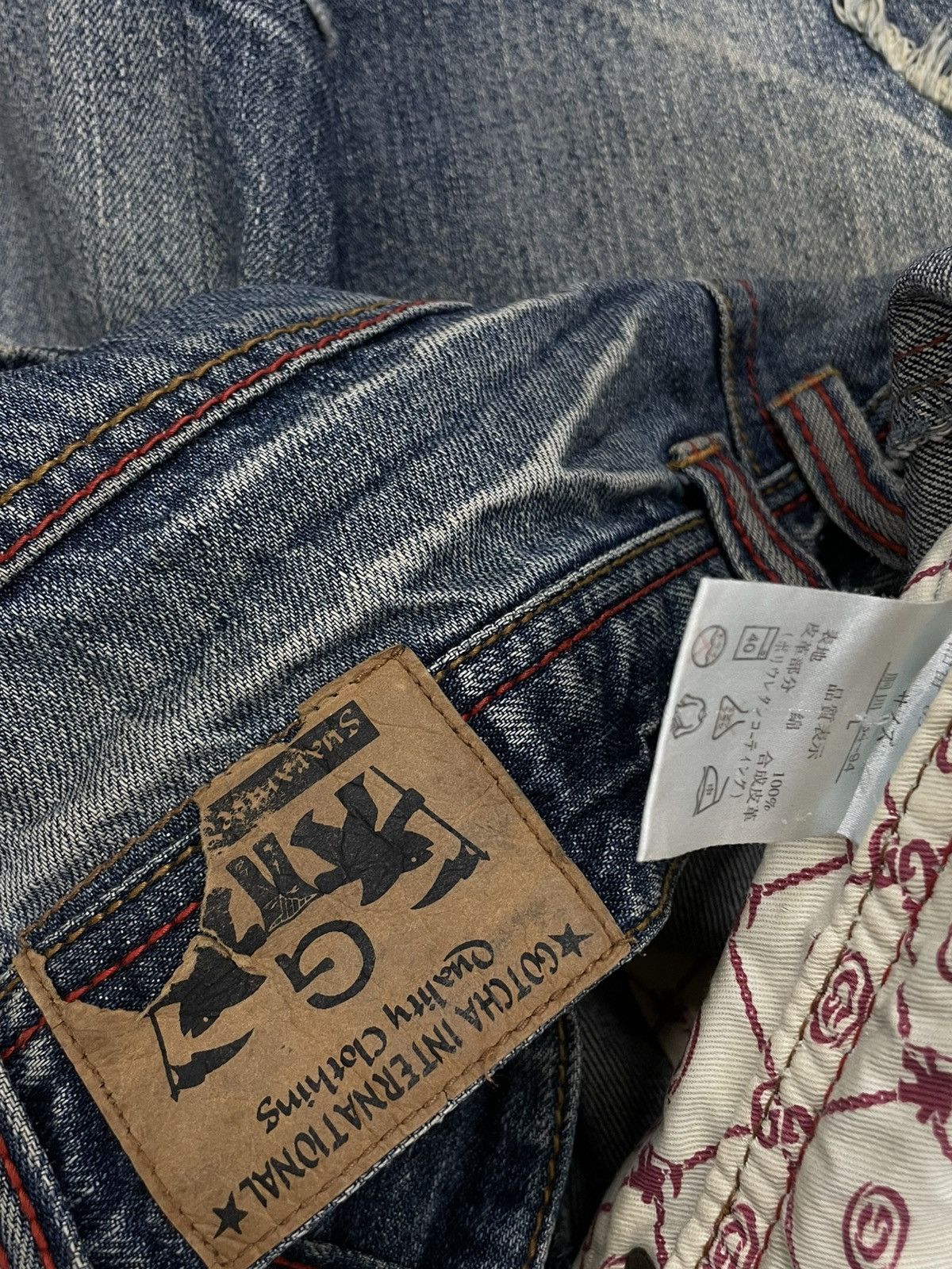 Japanese Brand Vintage 90’s Sur Wear Gotcha Famous Remember Our Roots Denim Size US 33 - 12 Thumbnail