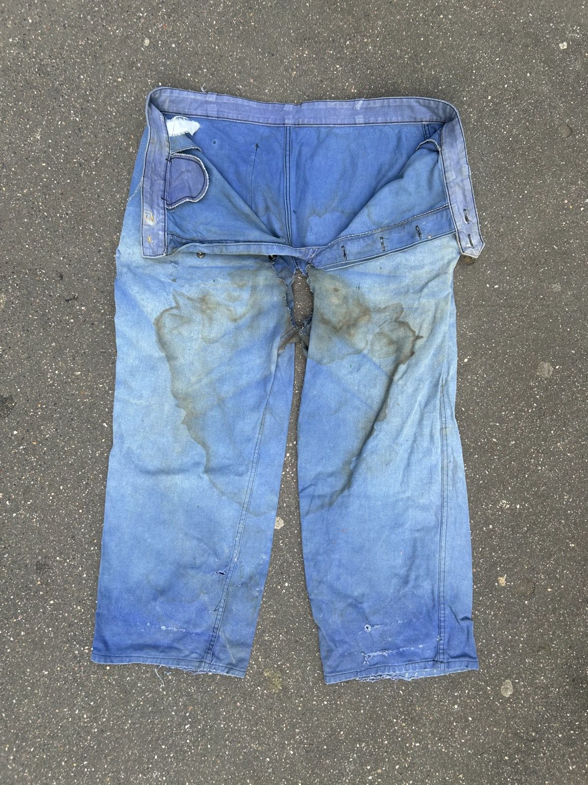 Other Old blue work trousers with holes, crotch Size US 33 - 1 Thumbnail