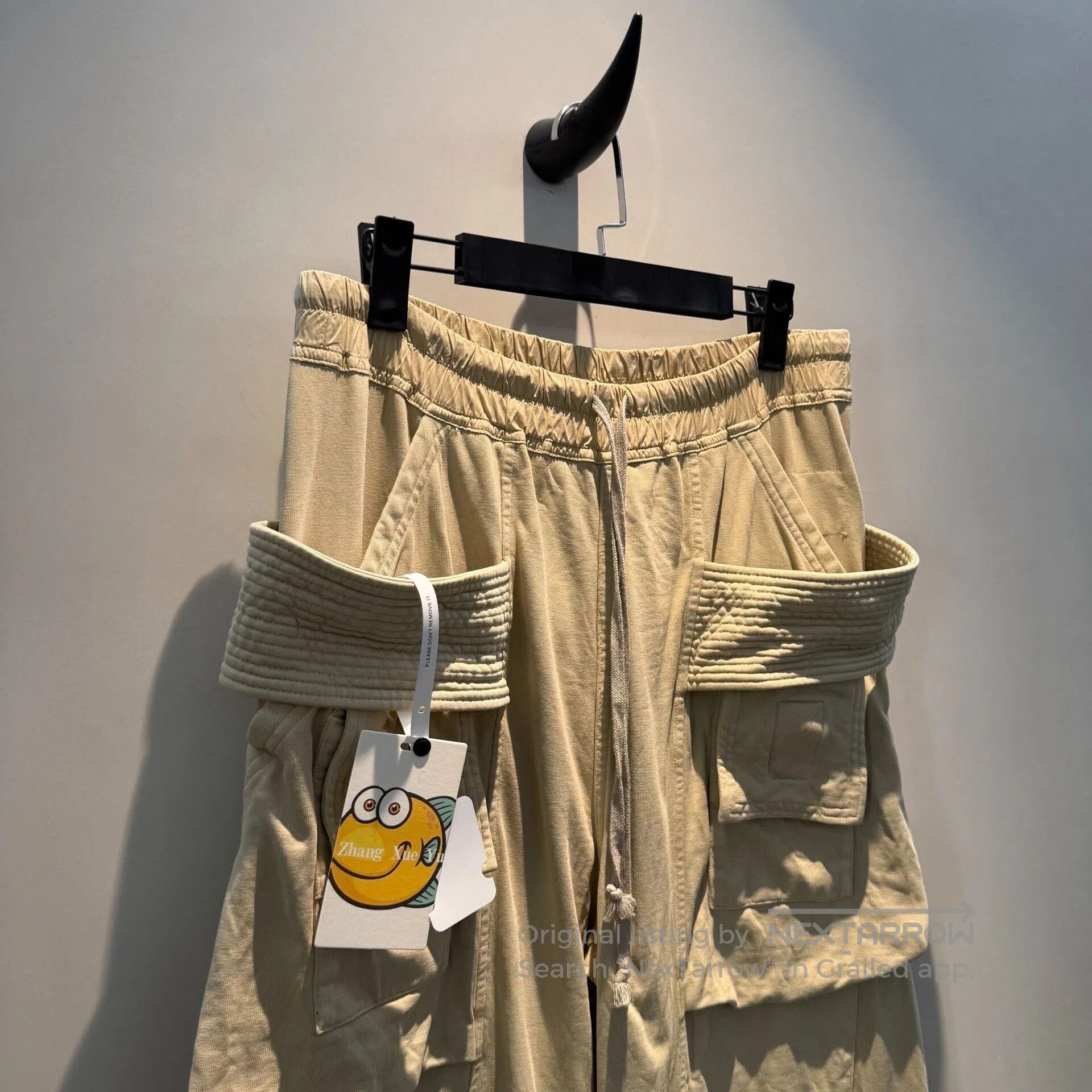 Rick Owens Drkshdw rick owens drkshdw beige drawstring long pants. Size US 42 / EU 58 - 2 Thumbnail