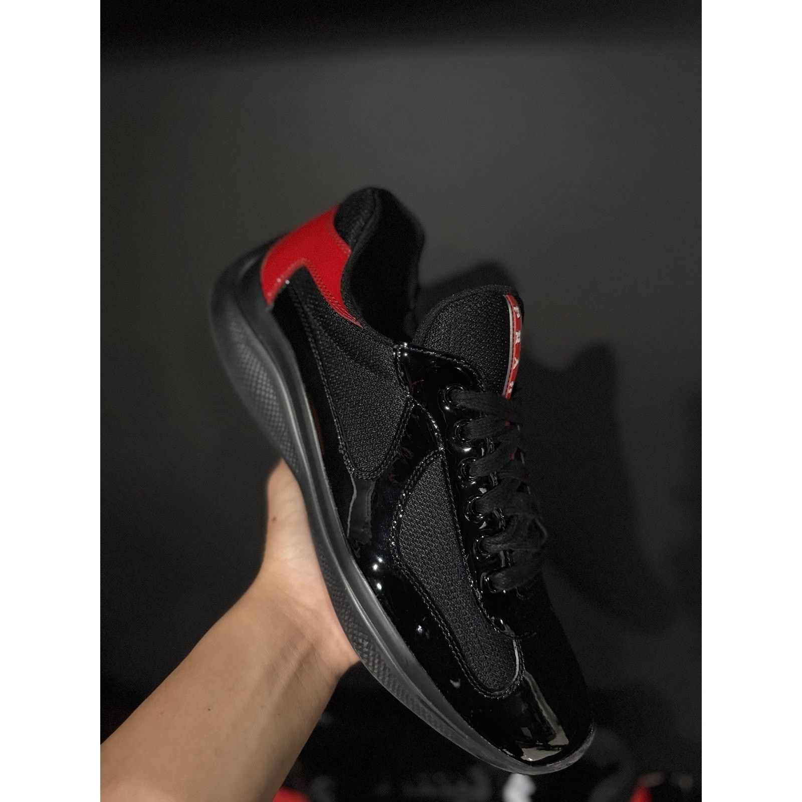 Prada Size 7UK/8-8.5m PRADA Cup Black & Red Patent Leather Og All Size US 8 / EU 41 - 3 Thumbnail