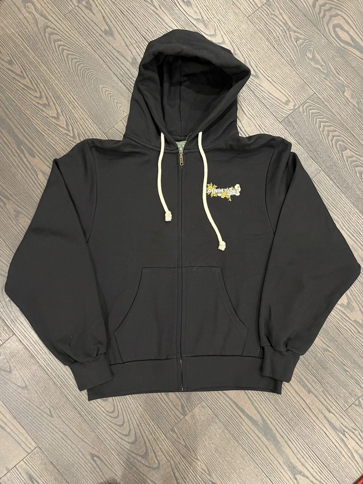 image of Denim Tears Black Jesus Zip Hoodie, Men's (Size Large)