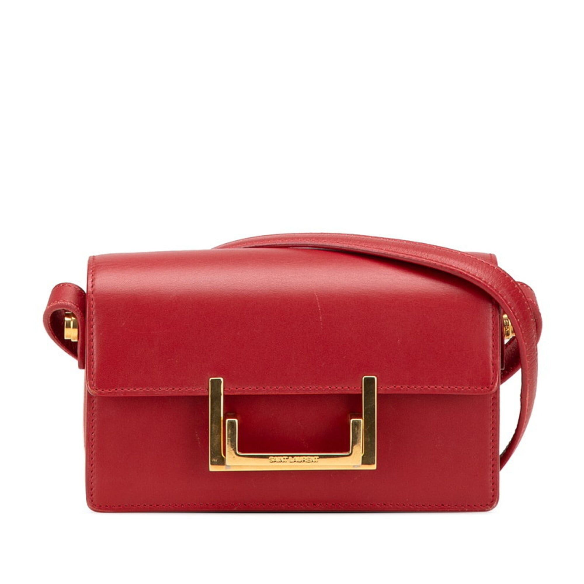 Saint Laurent Paris Saint Laurent Classic Loulou Crossbody Mini Shoulder Bag 318249 Red Leather Women's SAINT LAURENT Size ONE SIZE - 1 Thumbnail