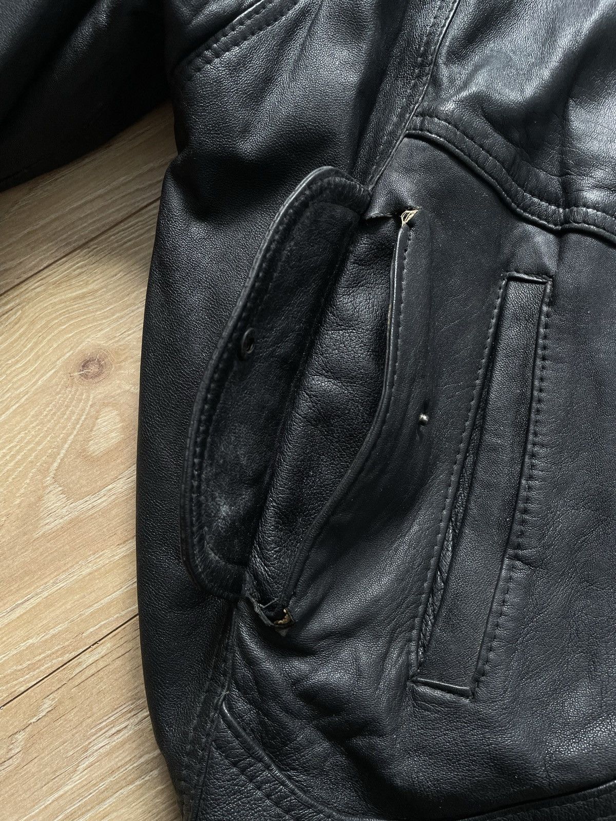 Vintage Vintage Y2k Black Real Leather Zip Bomber Jacket Avant Garde Size US XL / EU 56 / 4 - 12 Thumbnail