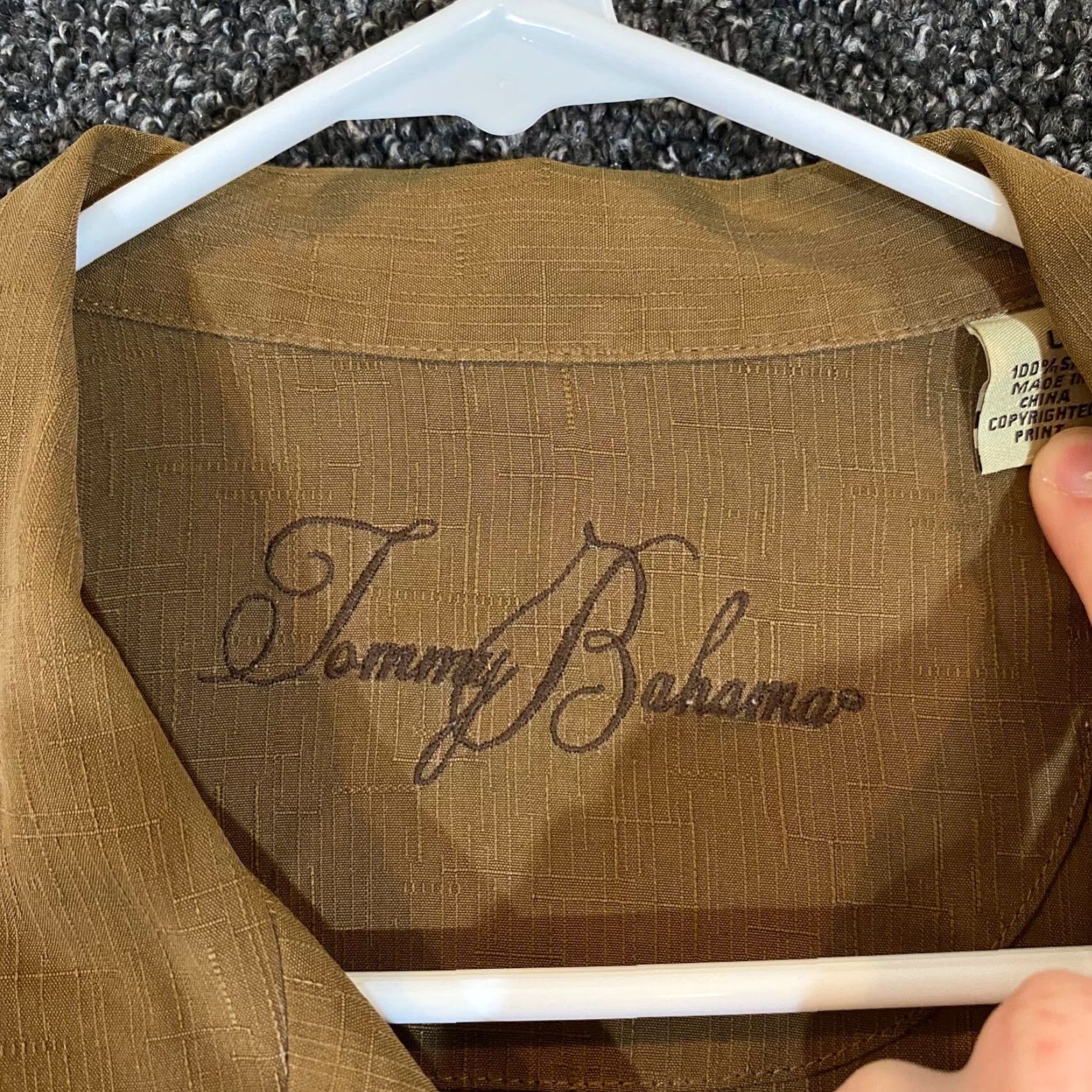 Tommy Bahama Tommy Bahama Shirt Mens Large Brown Green Floral Silk Button Up Outdoors S/S Size US L / EU 52-54 / 3 - 2 Thumbnail