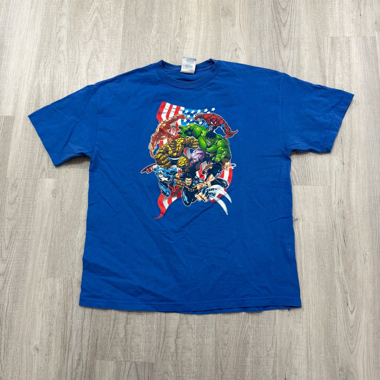 Vintage Vintage Marvel Super Heroes Shirt Men's XL Blue y2k Size US XL / EU 56 / 4 - 1 Thumbnail