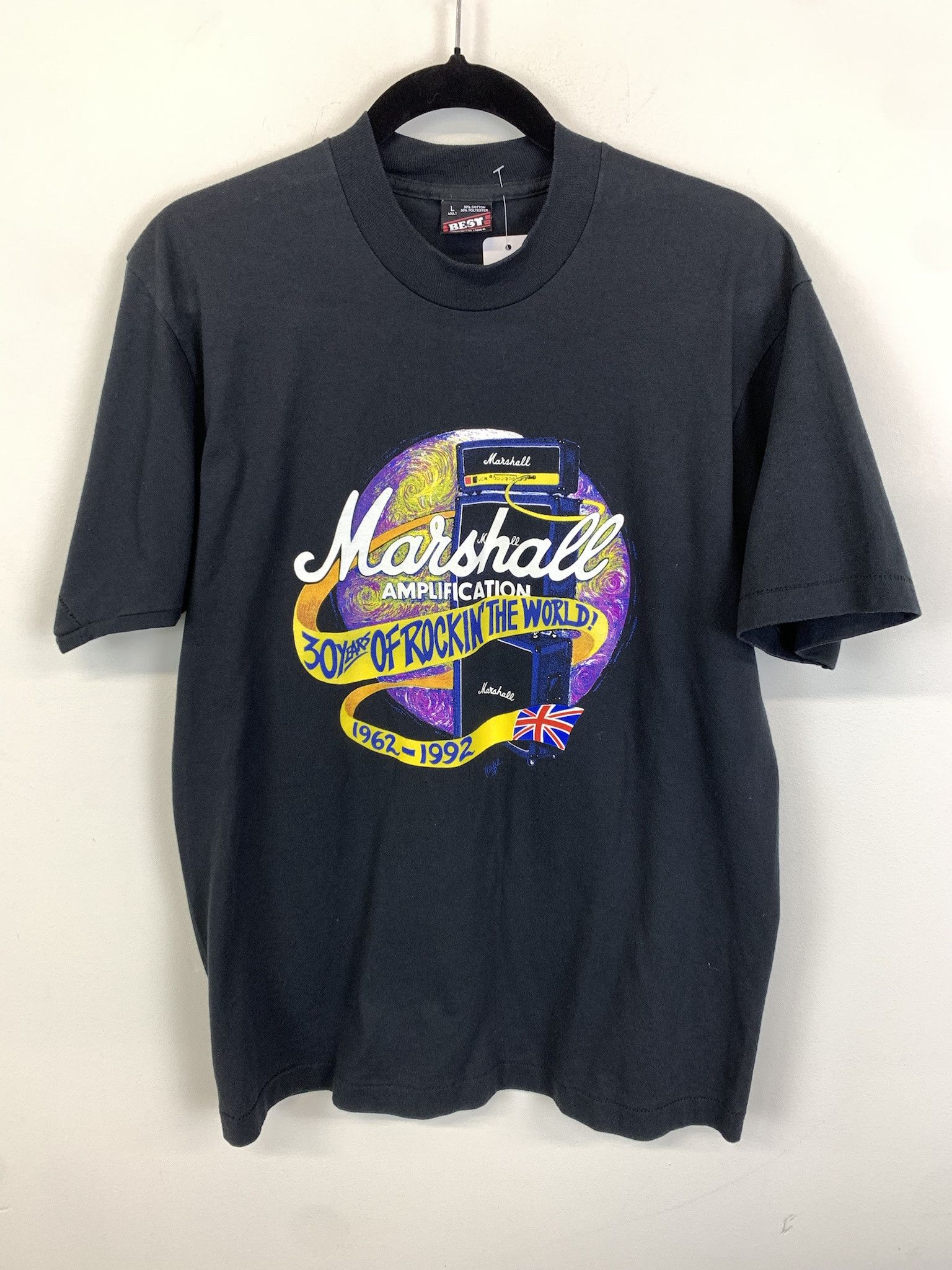 Vintage Vinrage 1992 Marshall Amplifyers Single Stitch Tee Shirt 30 Years Tee Size L Size US L / EU 52-54 / 3 - 1 Thumbnail