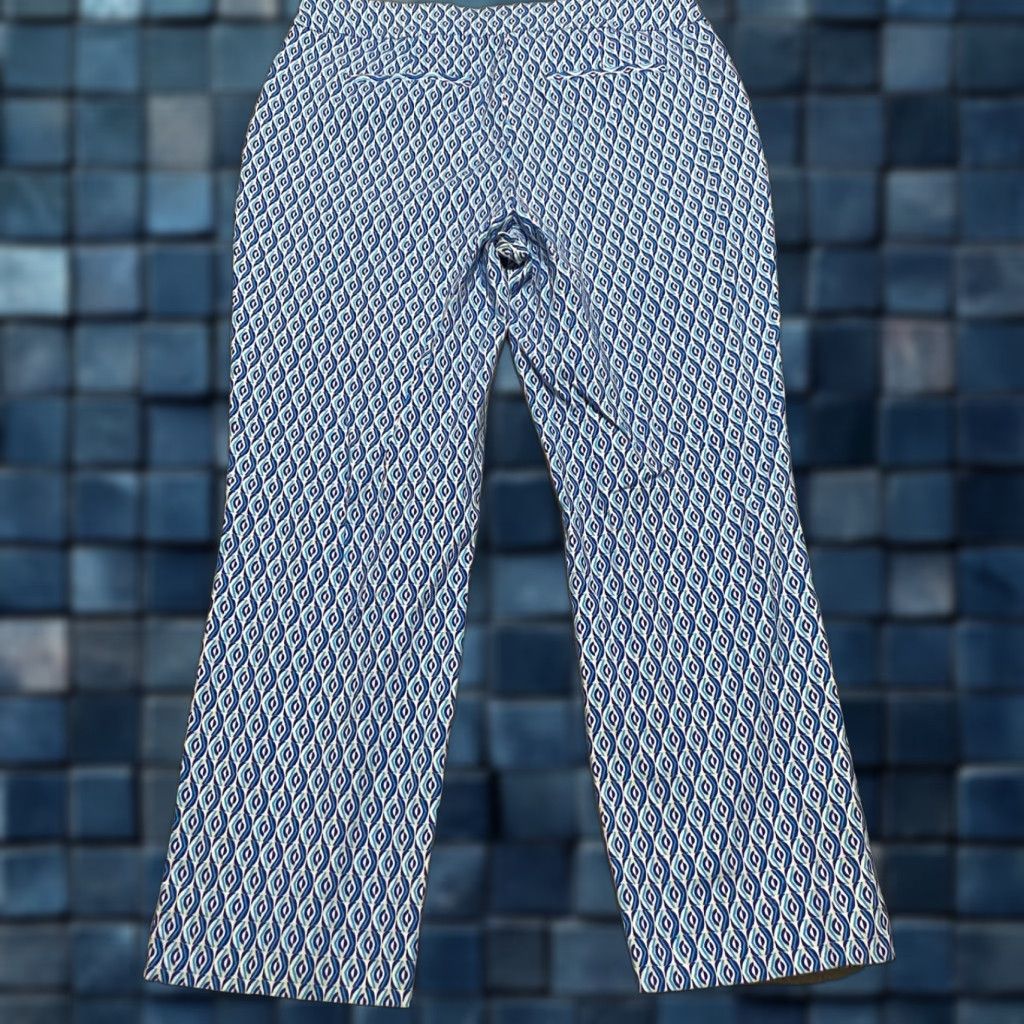 Vintage Chico's Pants Geometric Capri Blue Chicos Regular High Rise 6 Pockets Straight Pull On Cotton Rayon Spandex Women Adult Womens Fashion Casual Shoes? Size 28" / US 6 / IT 42 - 1 Thumbnail