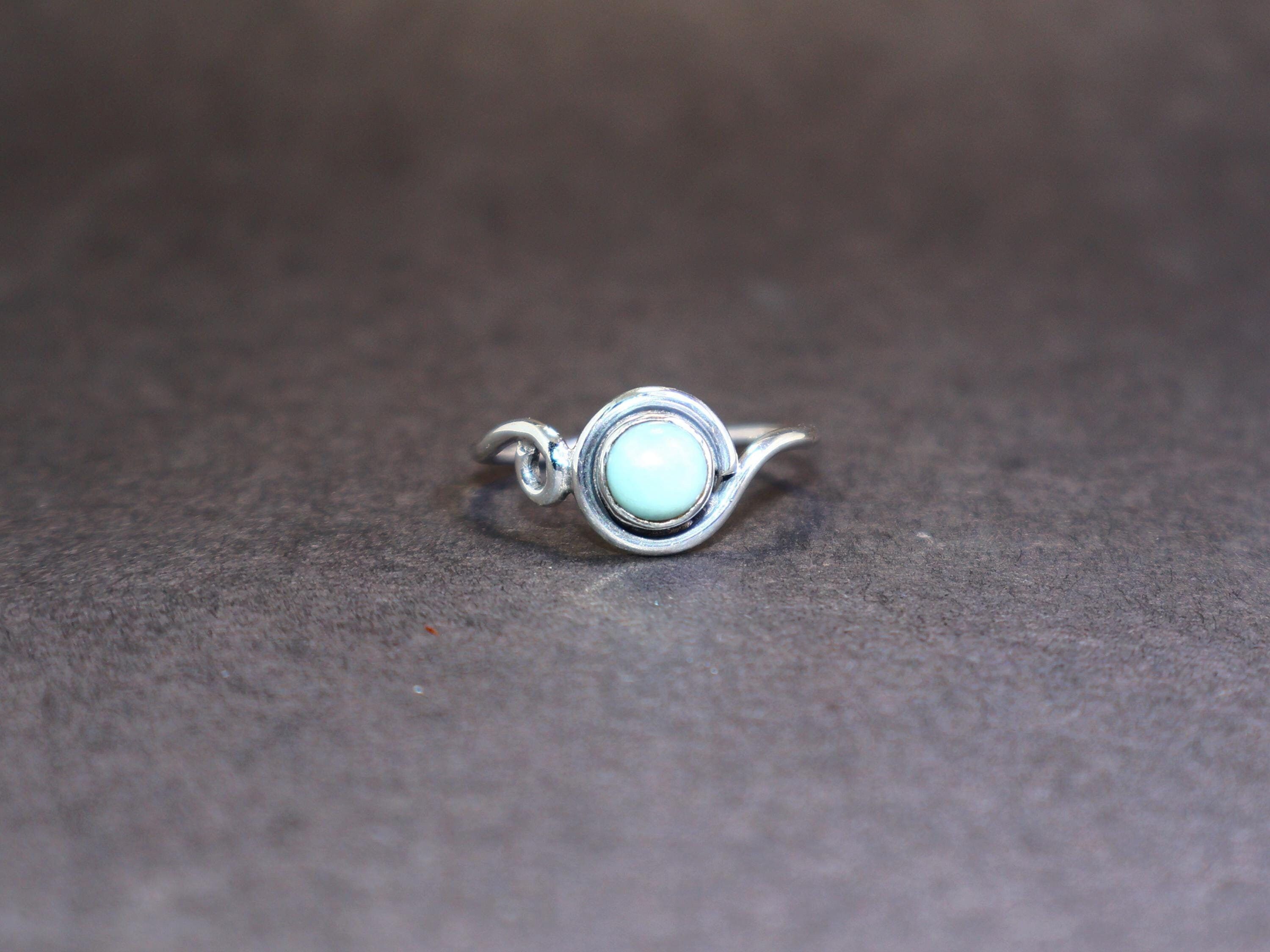 Handmade Larimar ring, Womens Jewelry, Handmade sterling Silver ring, Size ONE SIZE - 1 Thumbnail