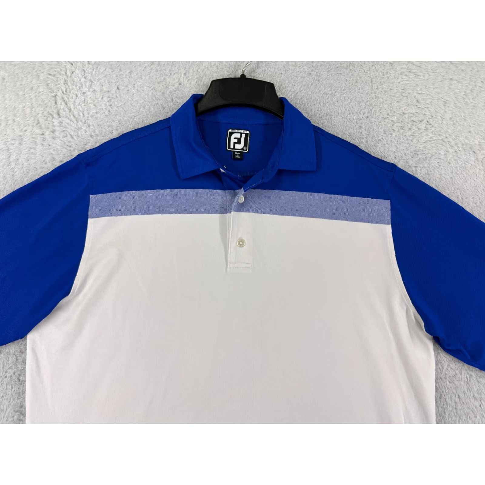 Footjoy FootJoy Polo Shirt Mens XL White Colorblock Stretch Polyester Spandex Golf Golfers Sports Modern American Casual Size US XL / EU 56 / 4 - 4 Thumbnail