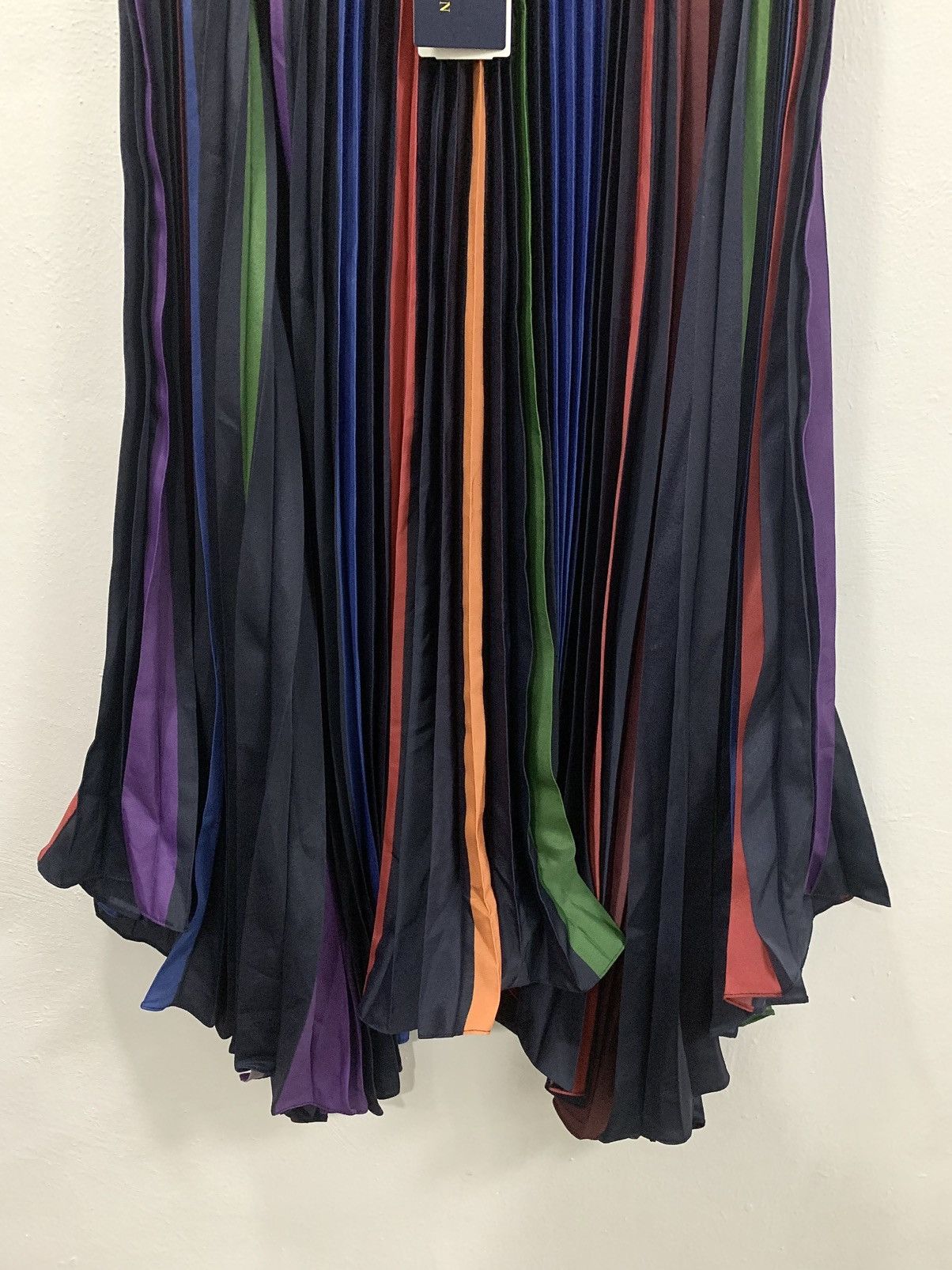 Polo Ralph Lauren POLO RALPH LAUREN STRIPED PLEATED CREPE HANDKERCHIEF SKIRT Size 24" / US 00 / IT 34 - 5 Thumbnail