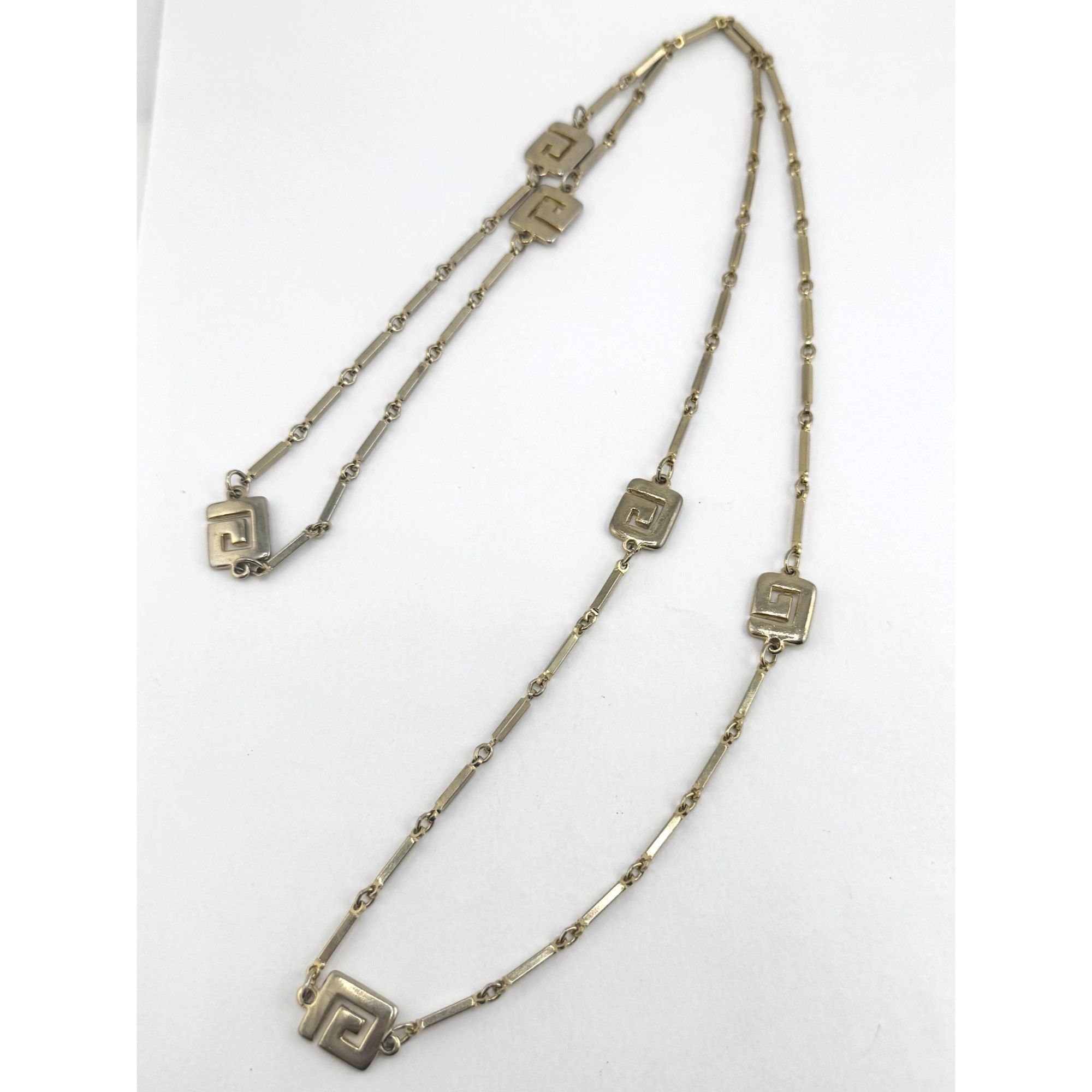 Vintage Vintage gold tone Greek key logo chain necklace Size ONE SIZE - 2 Thumbnail