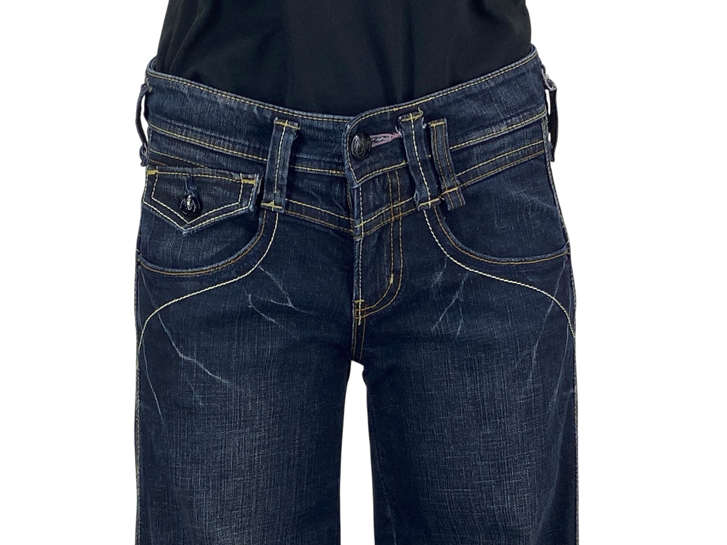 Japanese Brand Rush Hour Buckle Back Flare Pants Size US 28 / EU 44 - 3 Thumbnail