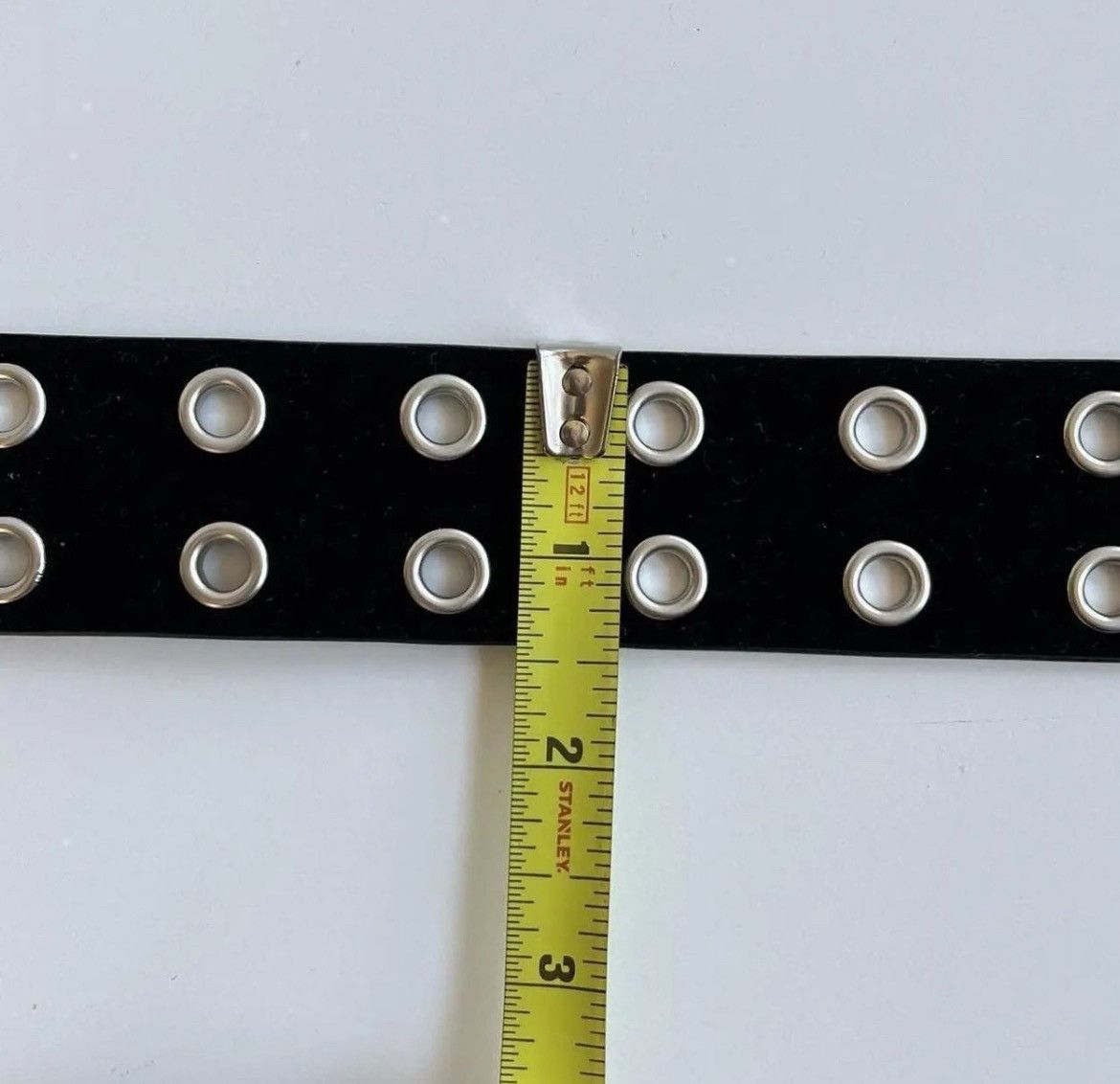 Vintage y2k 2000s round studded black silver velour grunge emo belt Size ONE SIZE - 7 Thumbnail